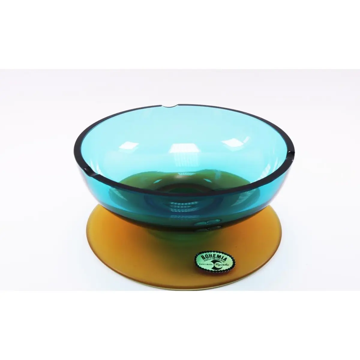 Ashtray Blue / Bohemia Crystal Glass, I.F. Pavlova Square