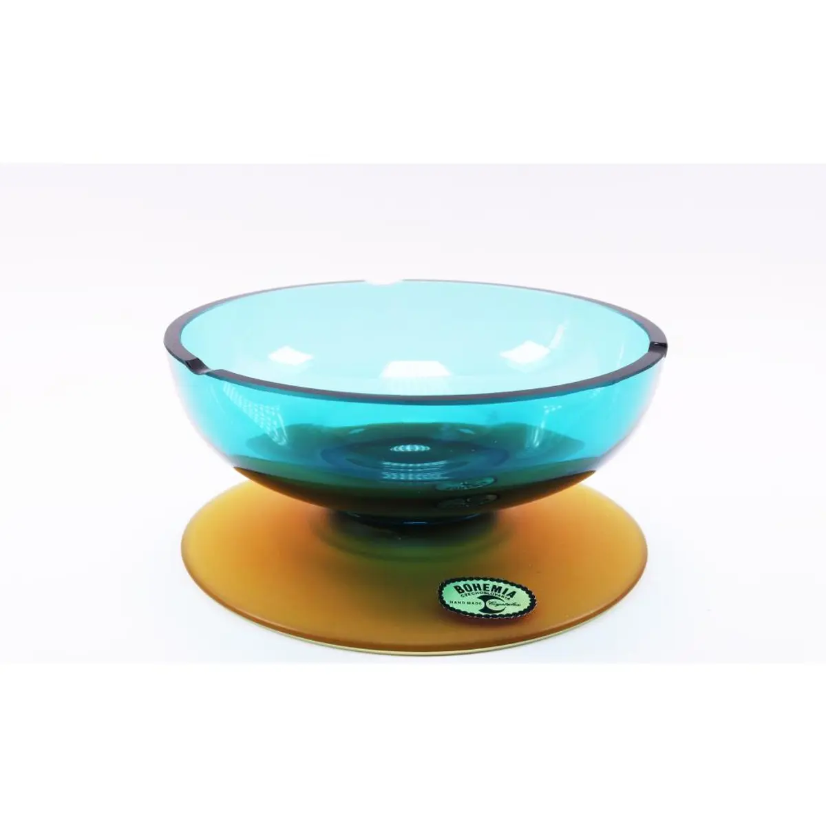 Ashtray Blue / Bohemia Crystal Glass, I.F. Pavlova Square