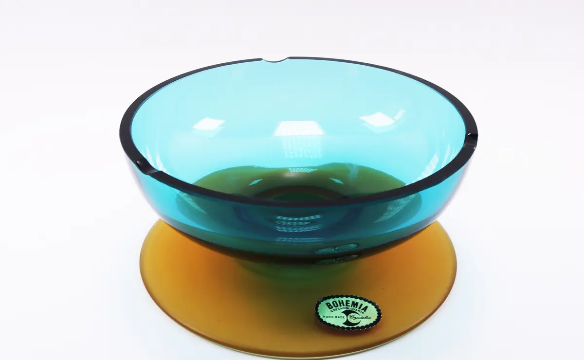 Ashtray Blue / Bohemia Crystal Glass, I.F. Pavlova Square