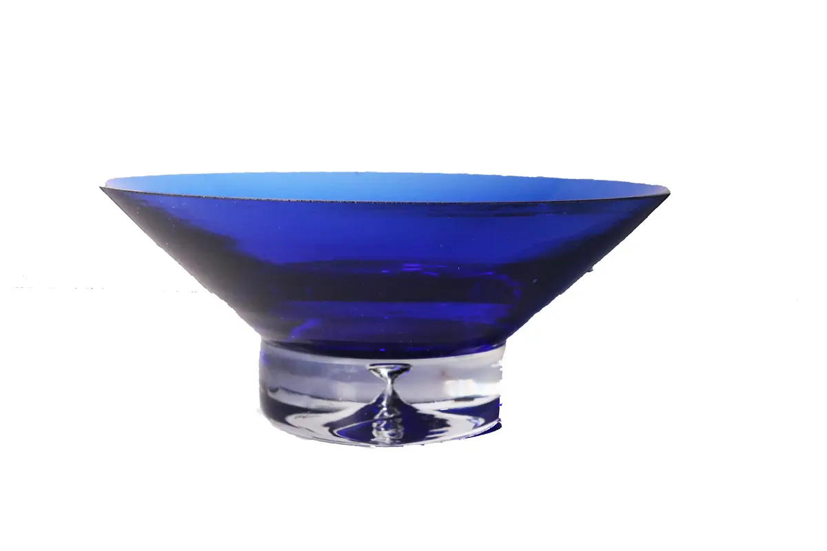 Blue Glass Fruit Bowl