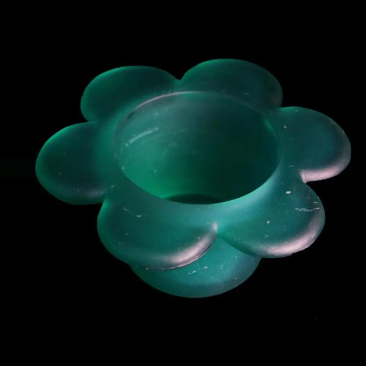 Candle Holder Flower Green