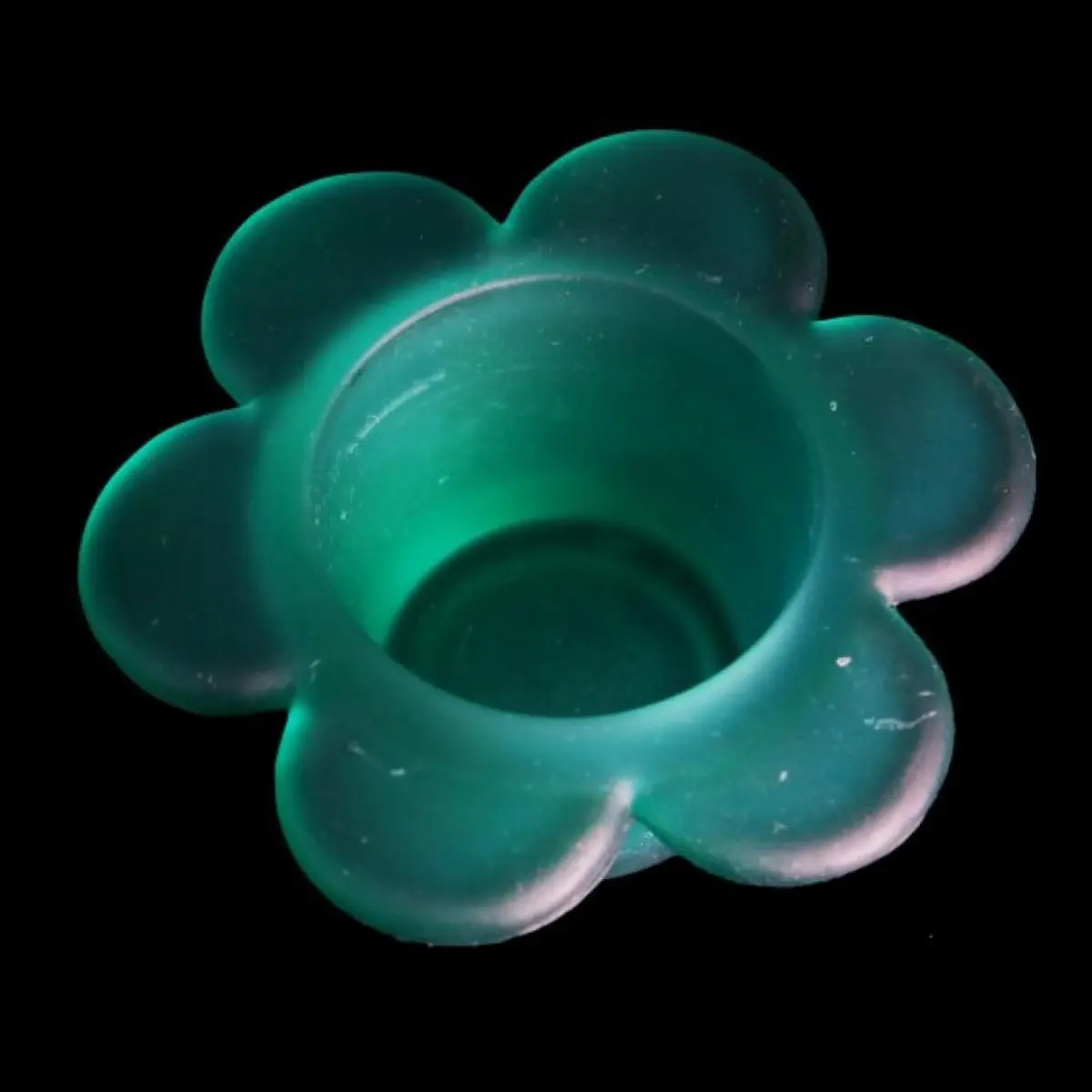 Candle Holder Flower Green