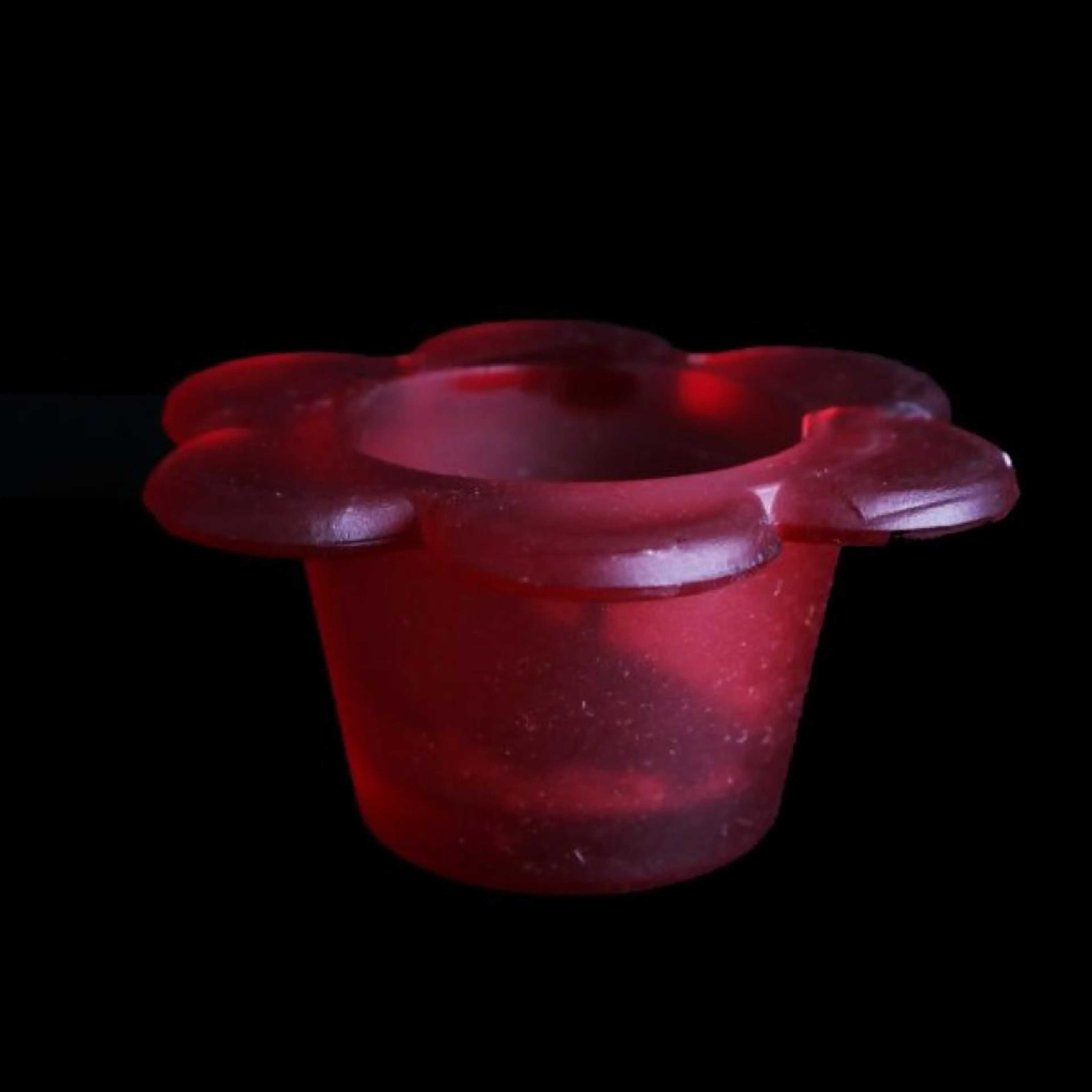 Candle Holder Flower Red