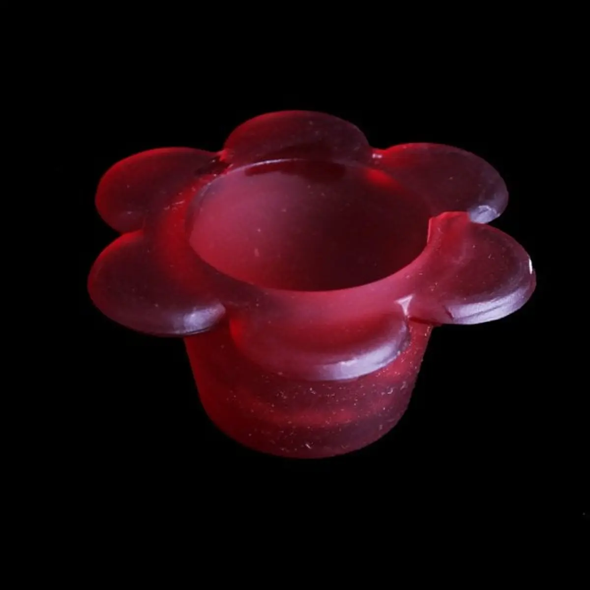 Candle Holder Flower Red