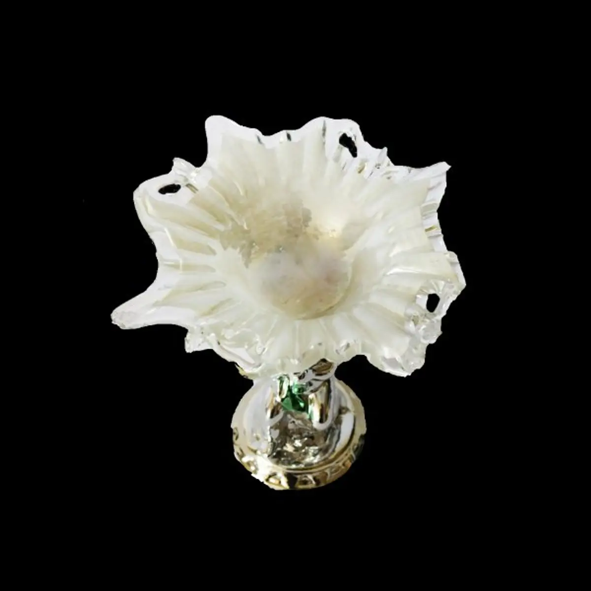 Capodimonte Candle Holder Bronze And Crystal