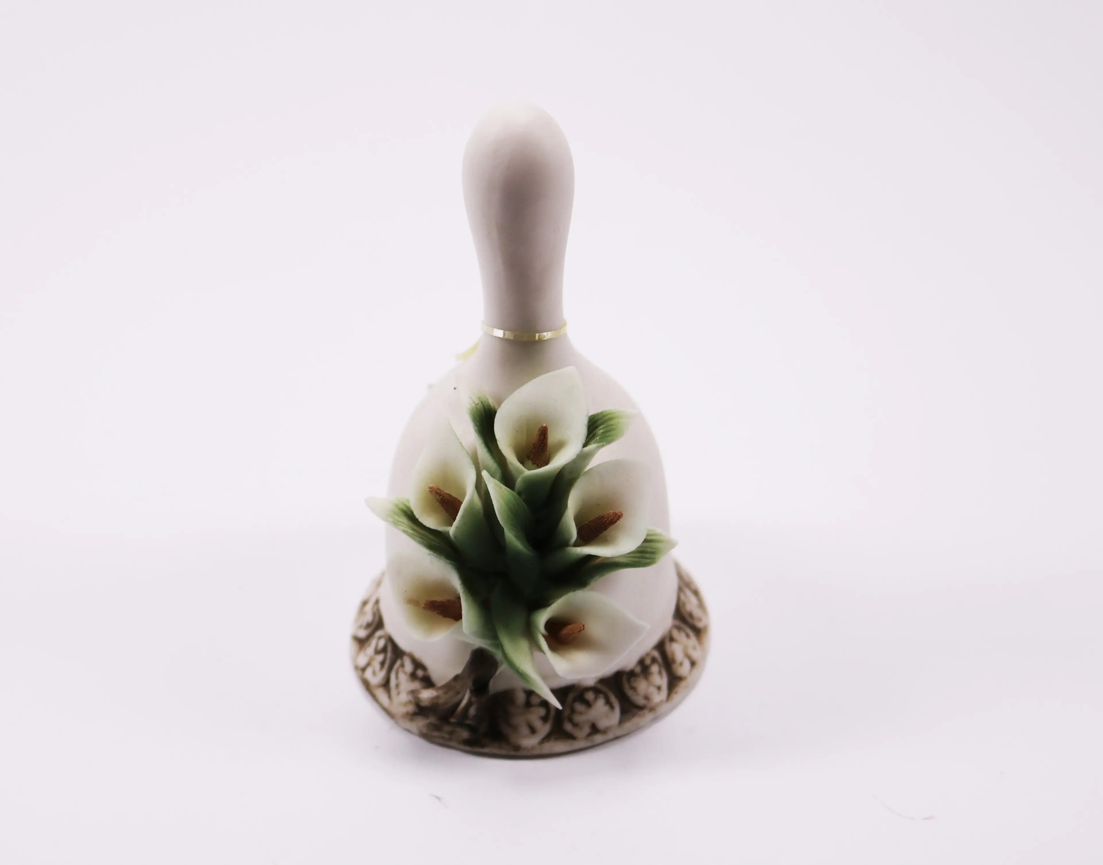 Ceramic Bell White Flowers