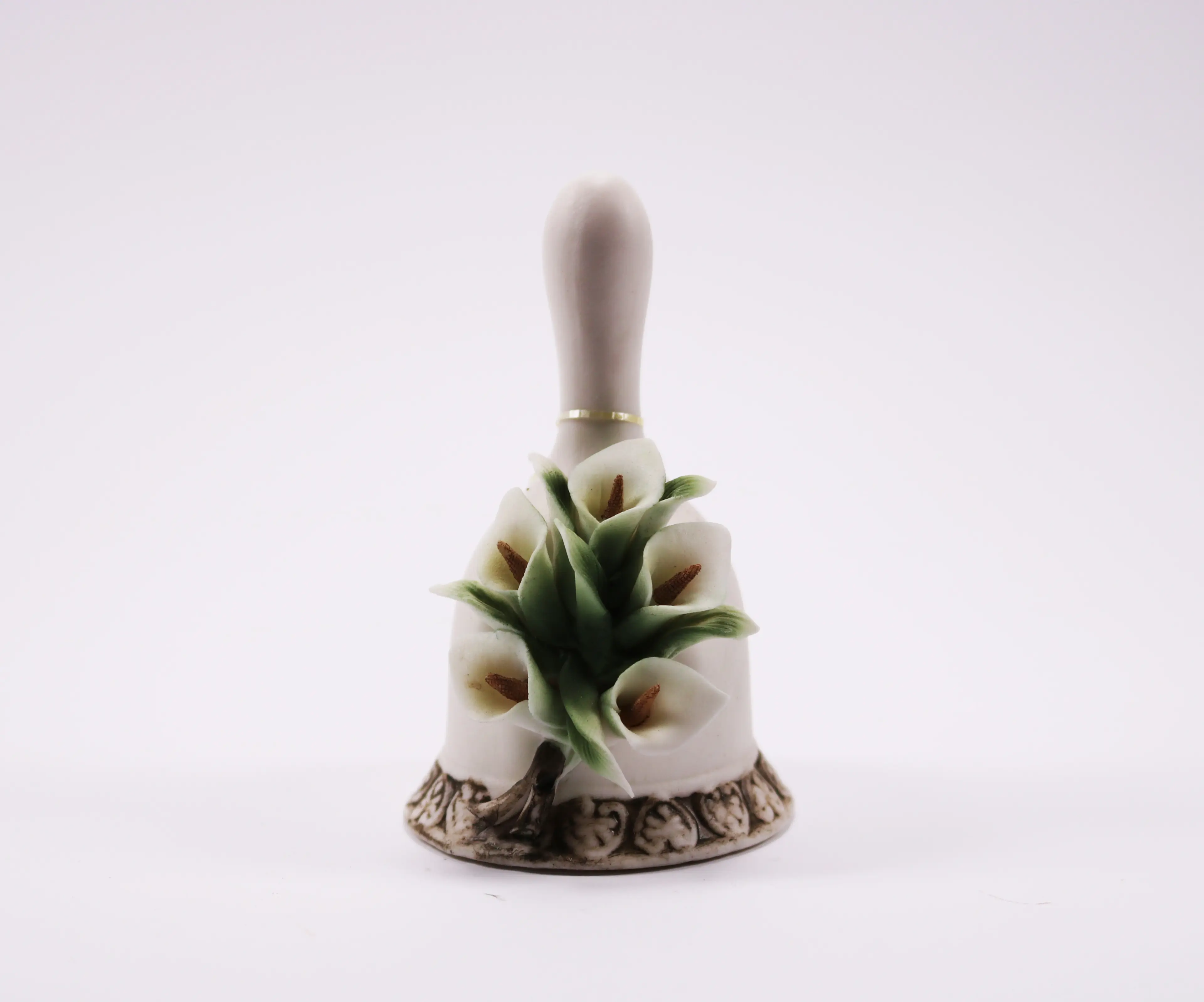 Ceramic Bell White Flowers