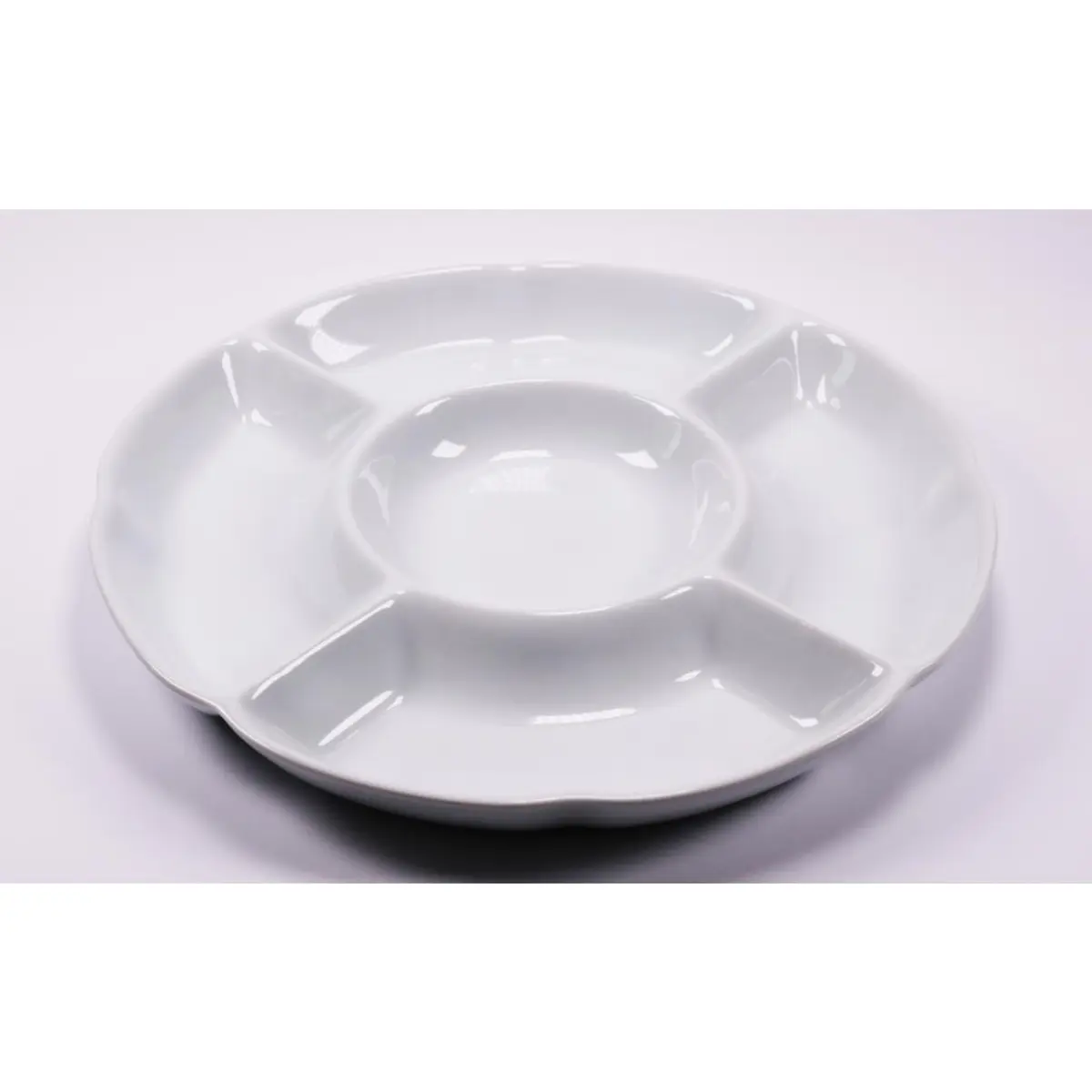 Chip & Dip Serving Set Porcelain Divided Serving Platter