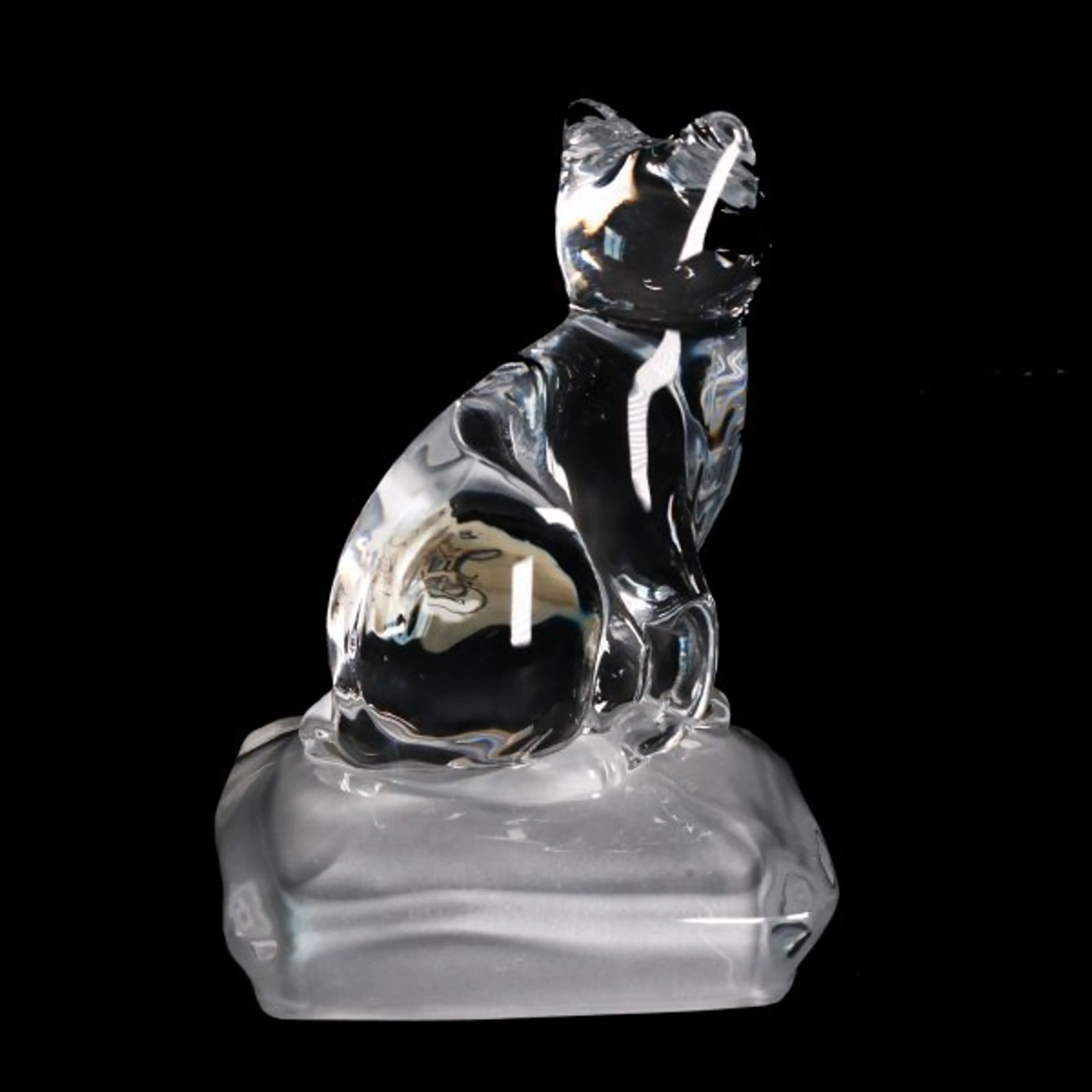 Cryistal D&#039;Arques Cat Crystal Figure