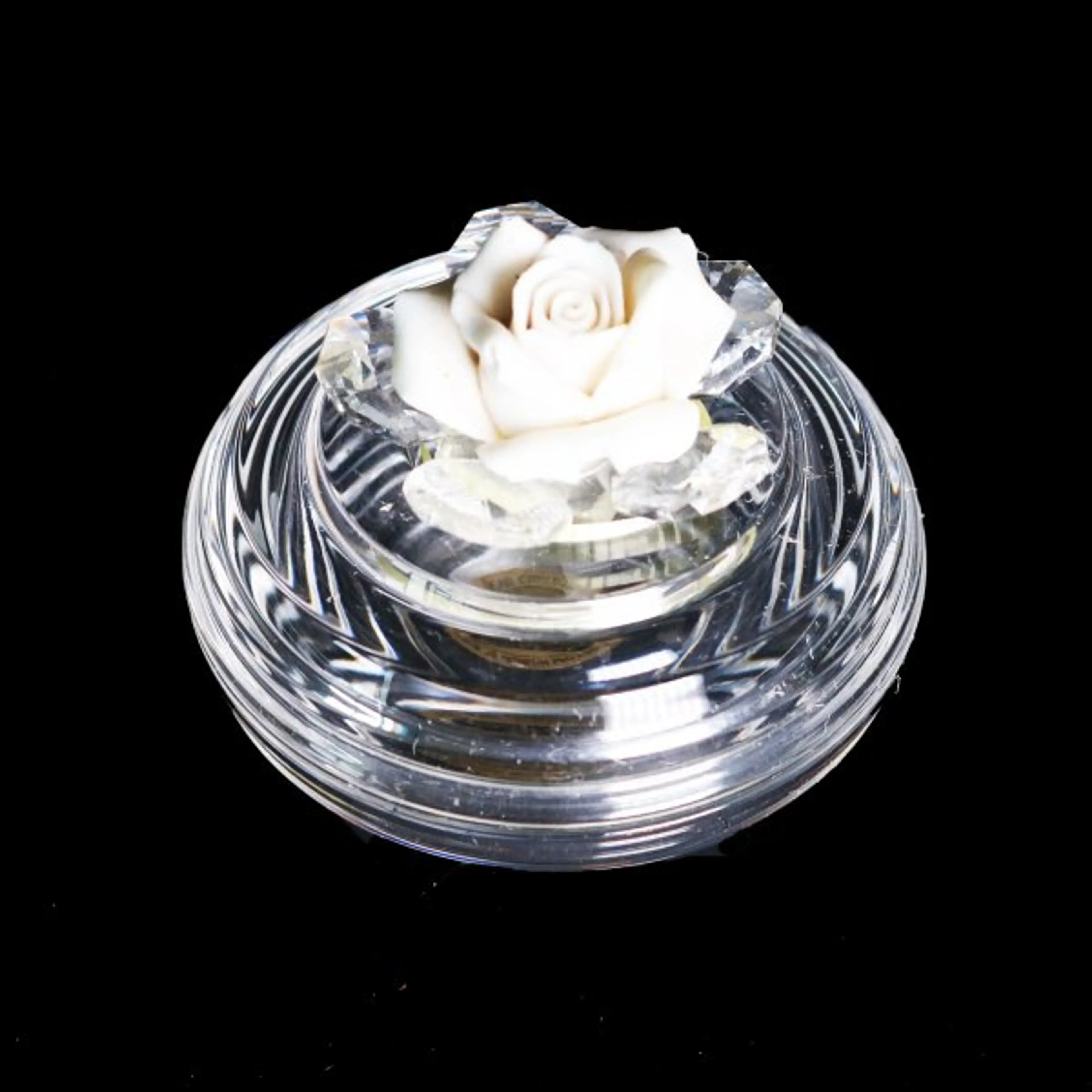 Crystal Jewellery Box Rose On Top