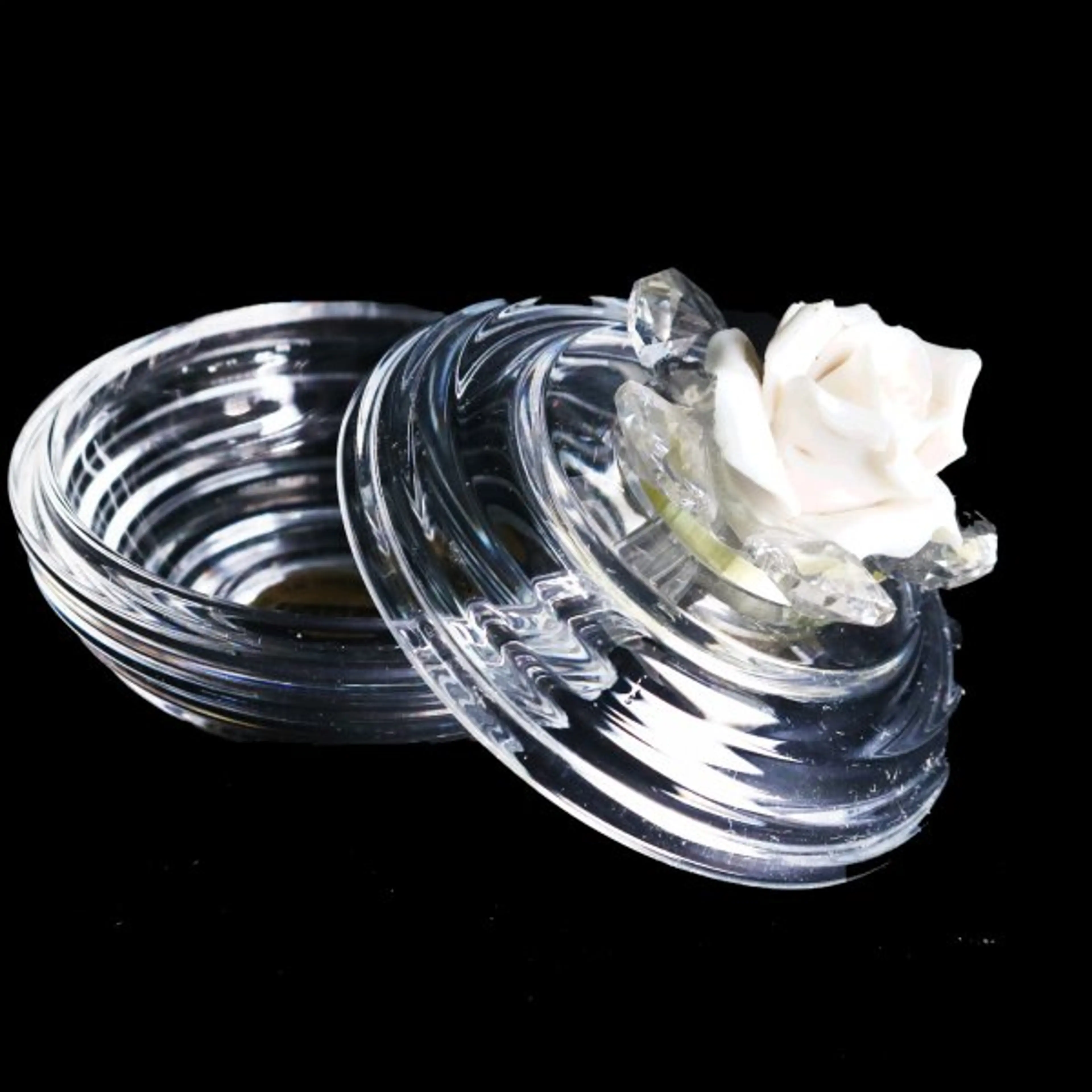 Crystal Jewellery Box Rose On Top