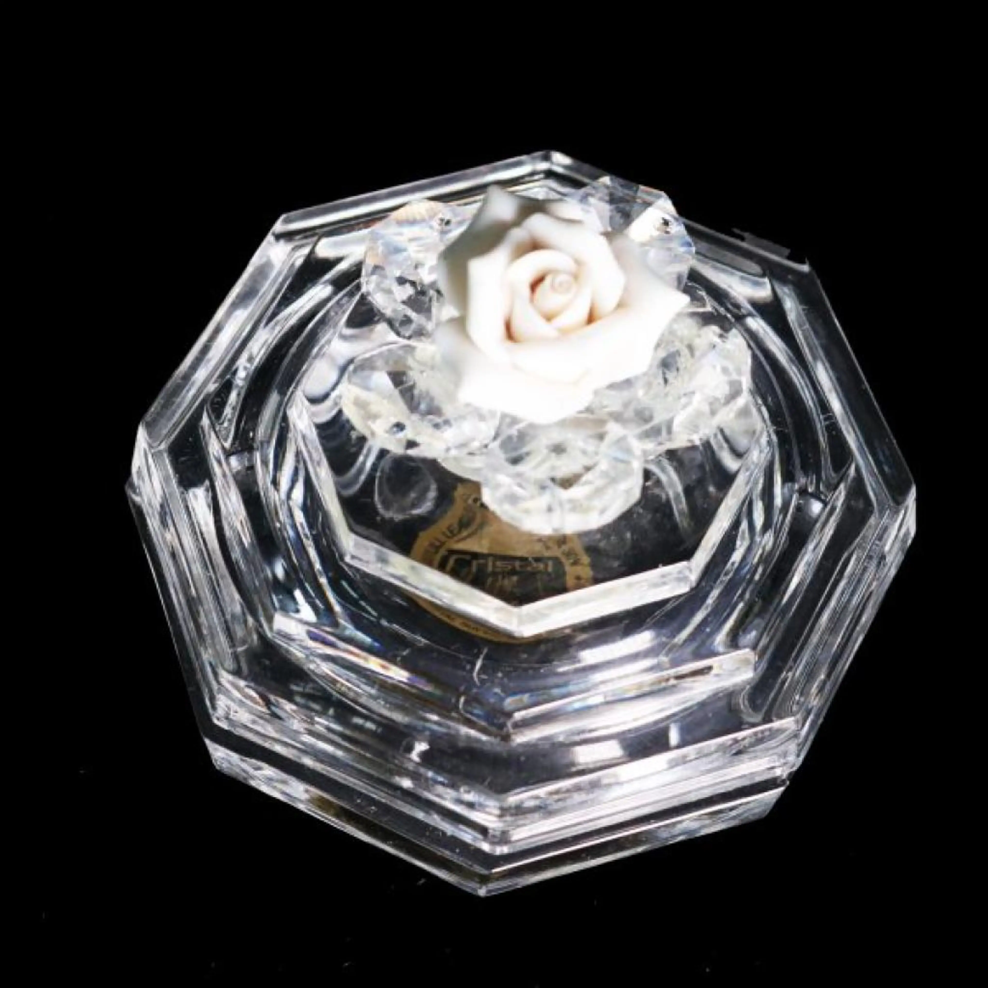 Crystal Jewellery Box Rose On Top
