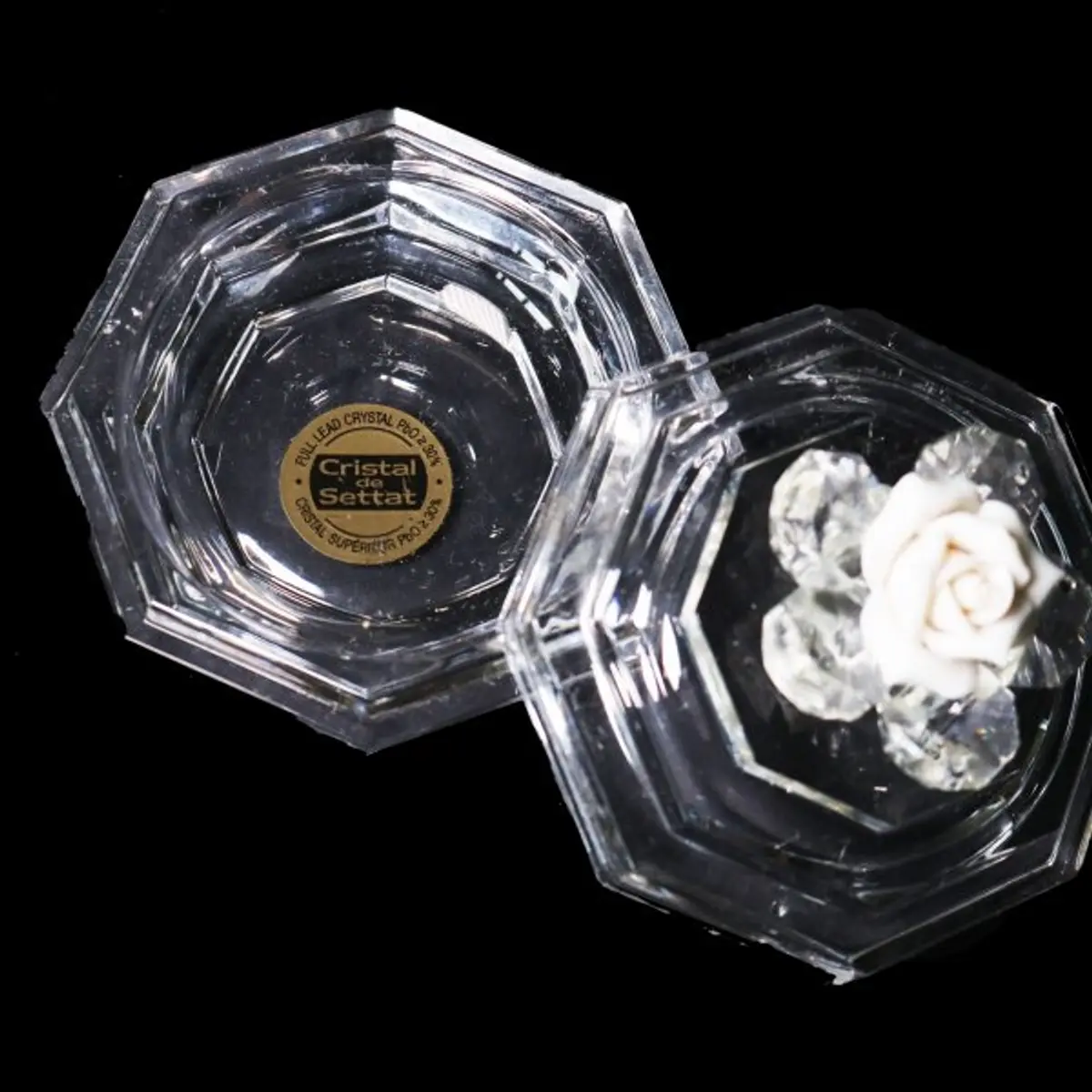 Crystal Jewellery Box Rose On Top