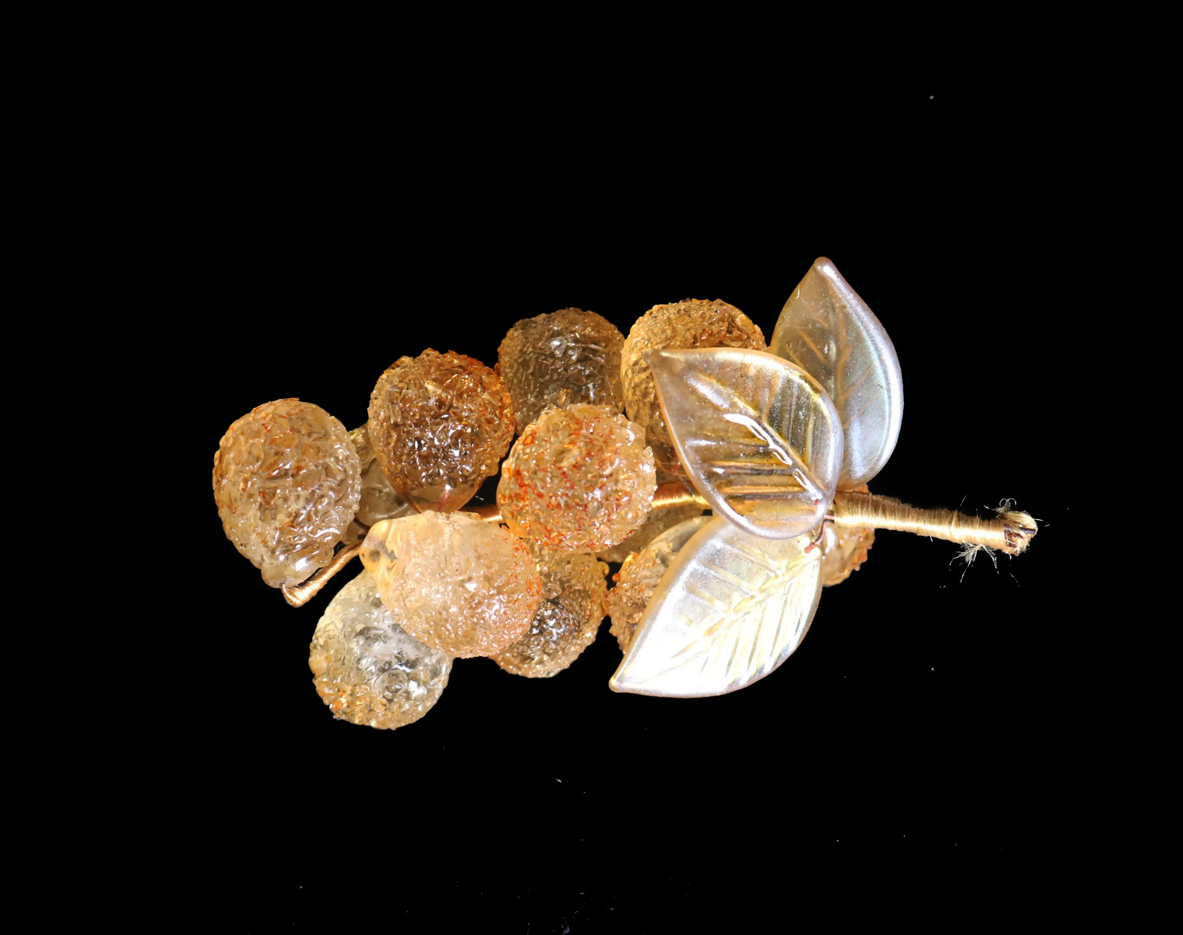 Glass Grapes Figurine