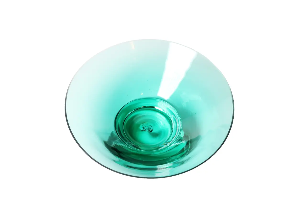 Green Glass Fruit Bowl