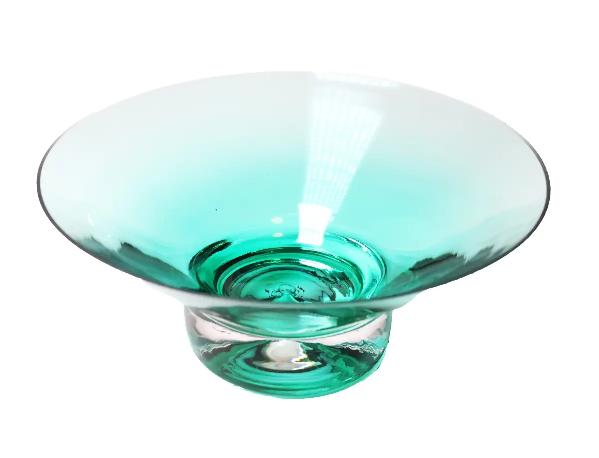Green Glass Fruit Bowl