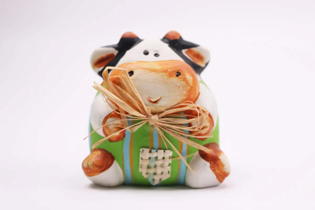 Handmade Ceramic Figurine Cow