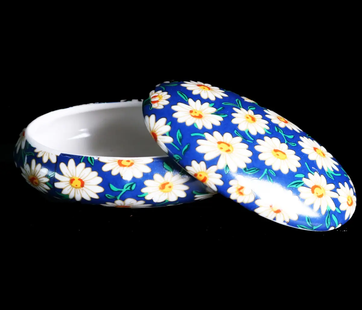 Jewerly Box With Daisy /Blue