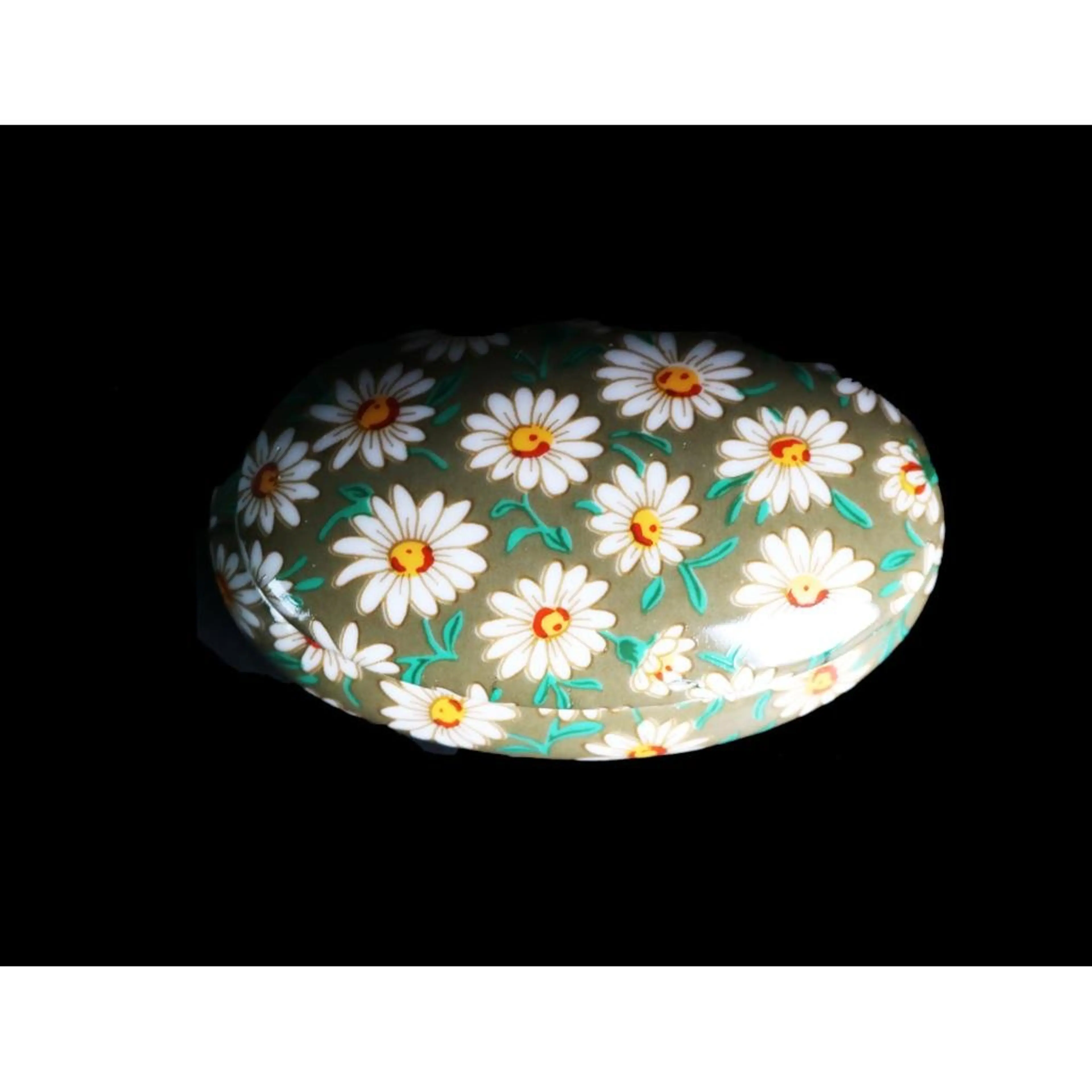 Jewerly Box With Daisy /Green