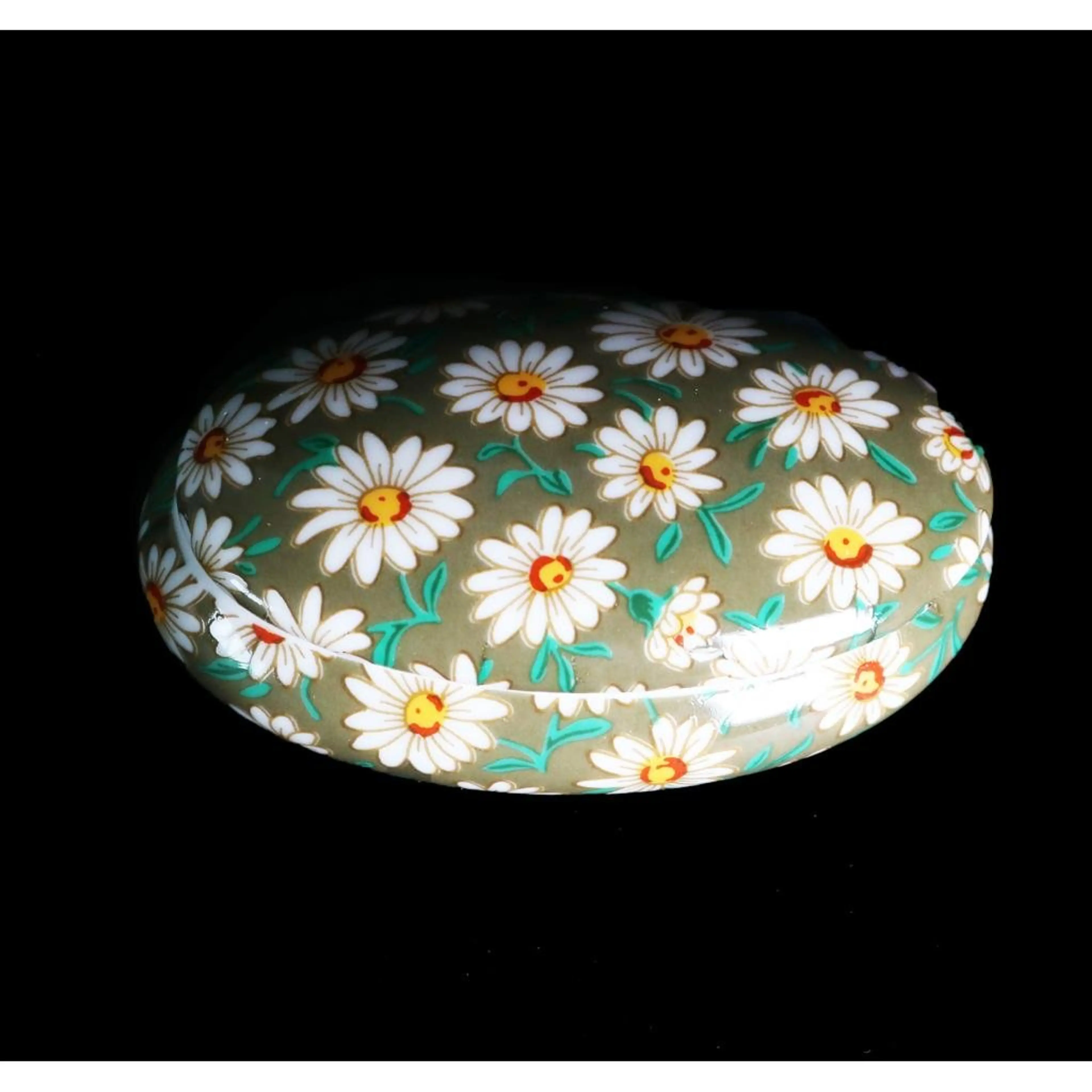 Jewerly Box With Daisy /Green