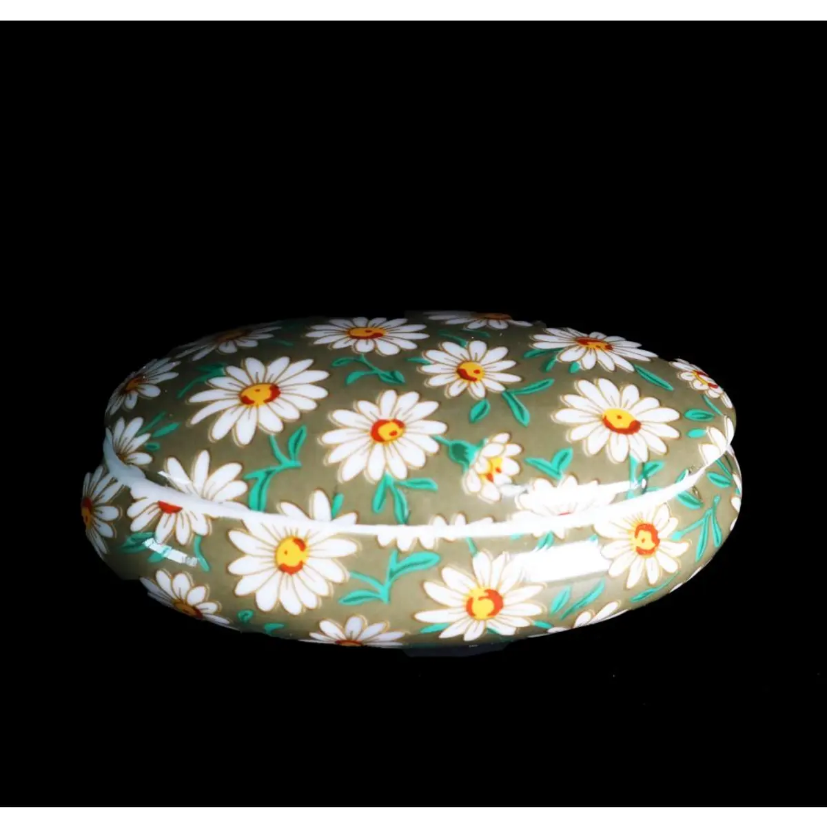 Jewerly Box With Daisy /Green