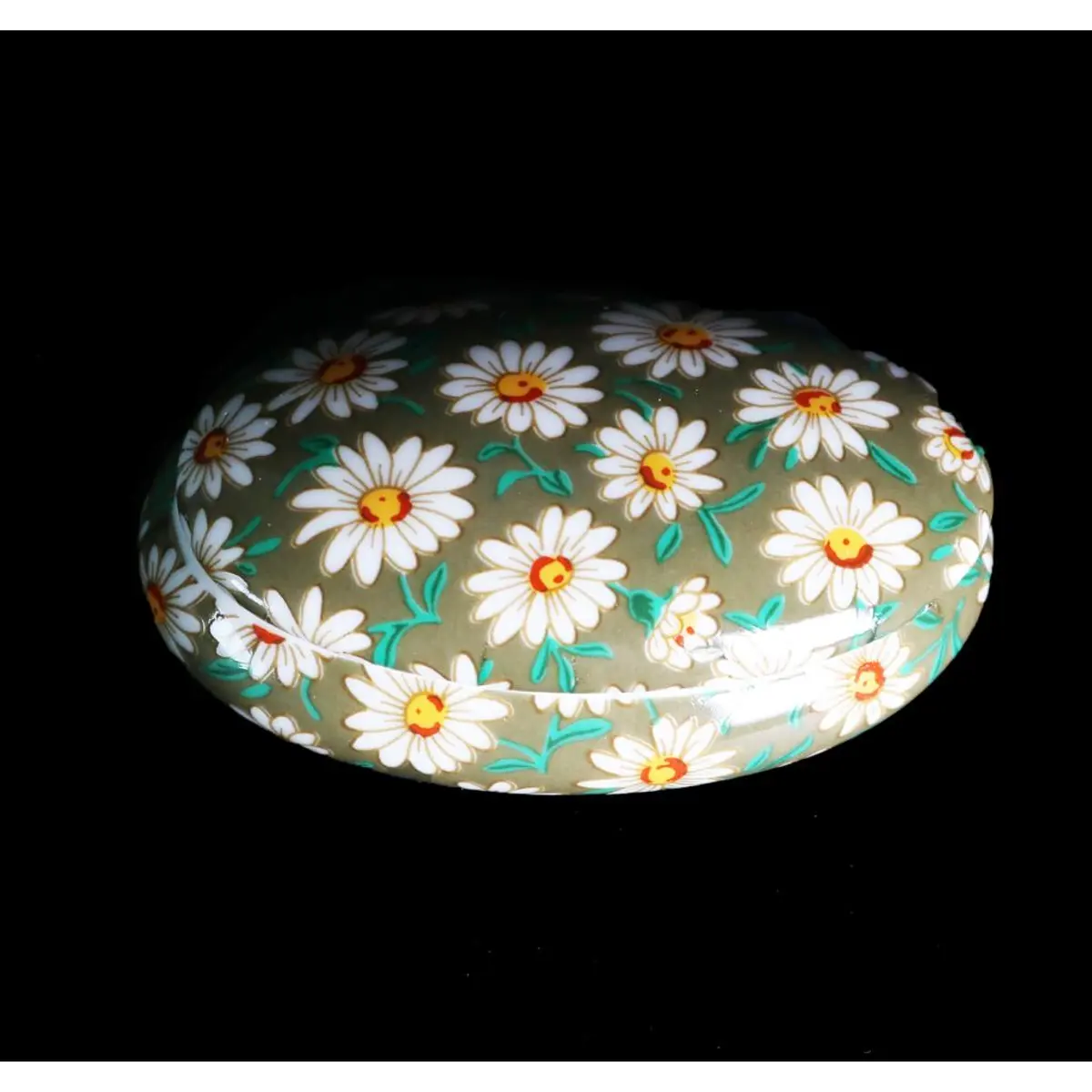 Jewerly Box With Daisy /Green