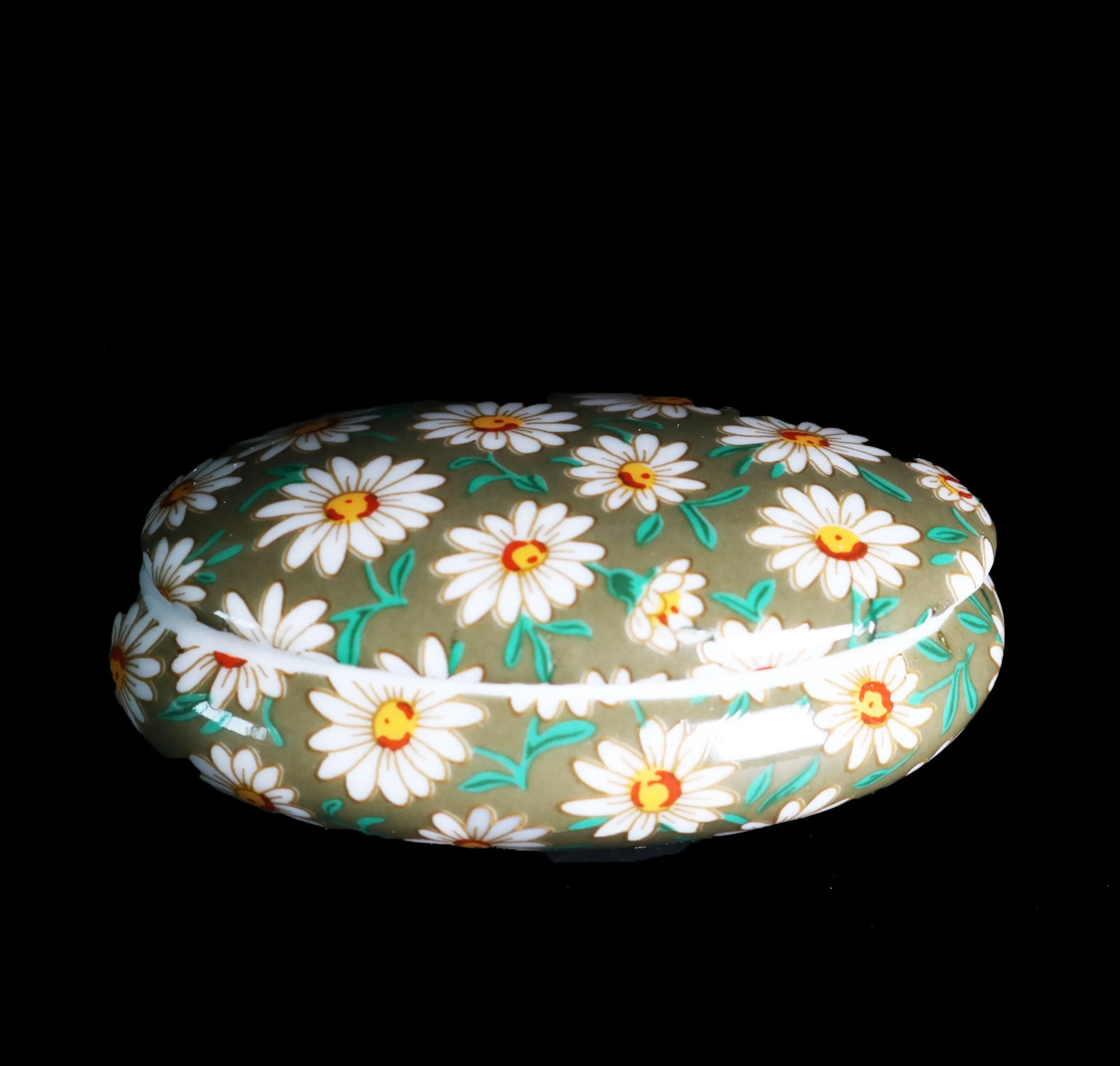 Jewerly Box With Daisy /Green