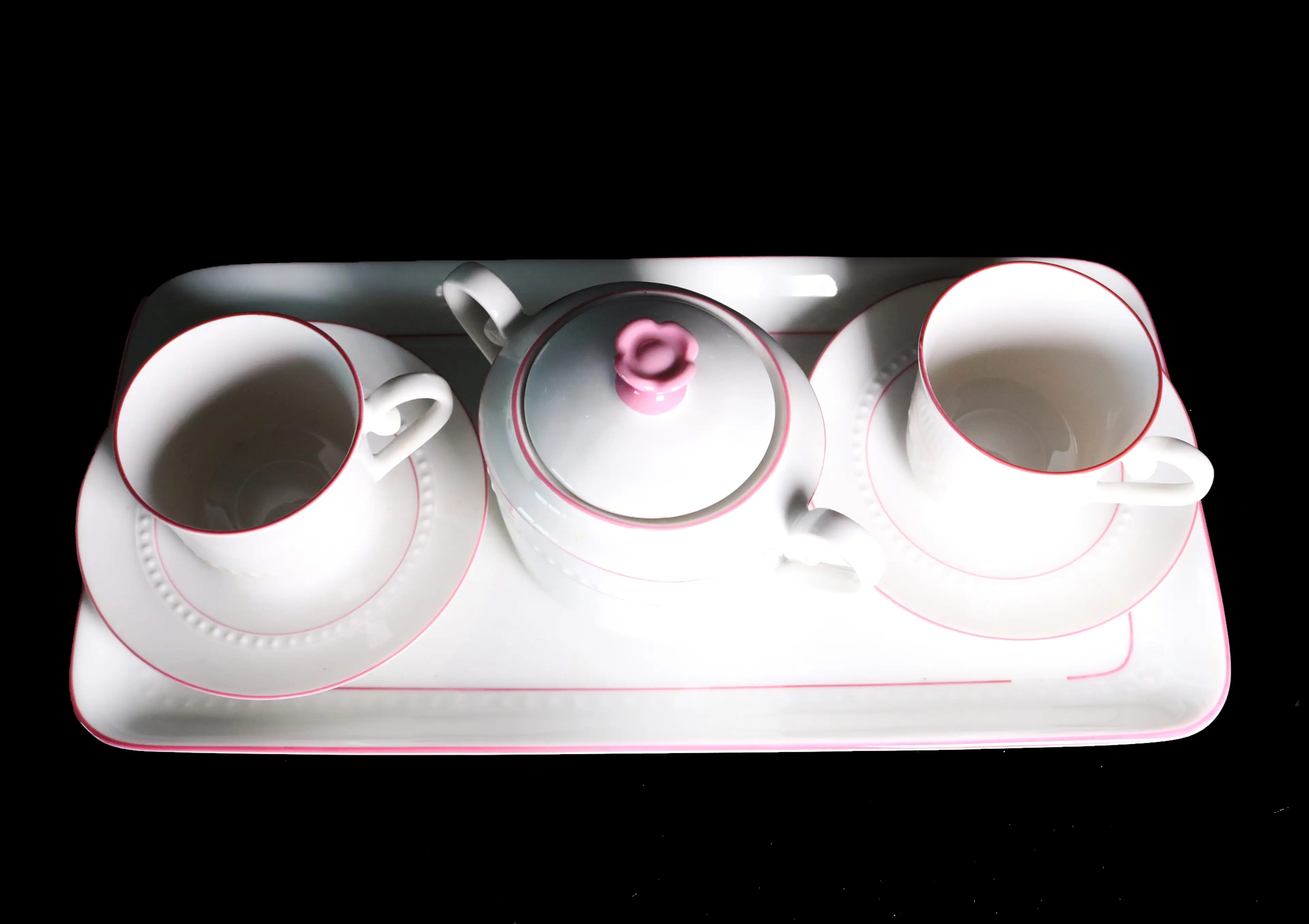 Porcelain Coffe Cup With Sugar Jar 6Pcs