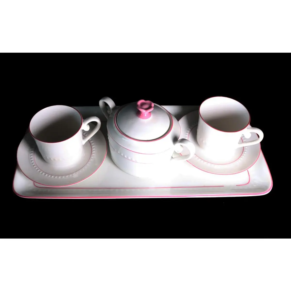 Porcelain Coffe Cup With Sugar Jar 6Pcs