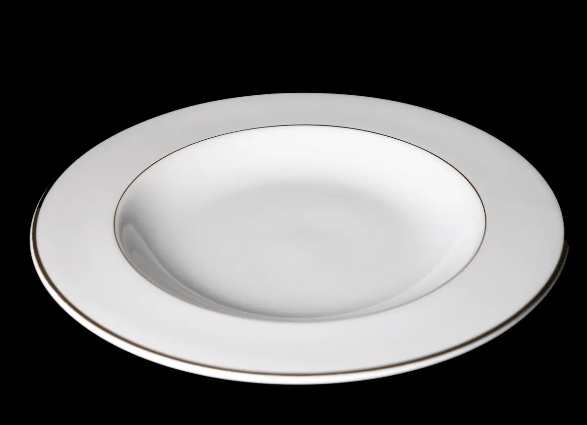 Porcelain Plate , Gold Line