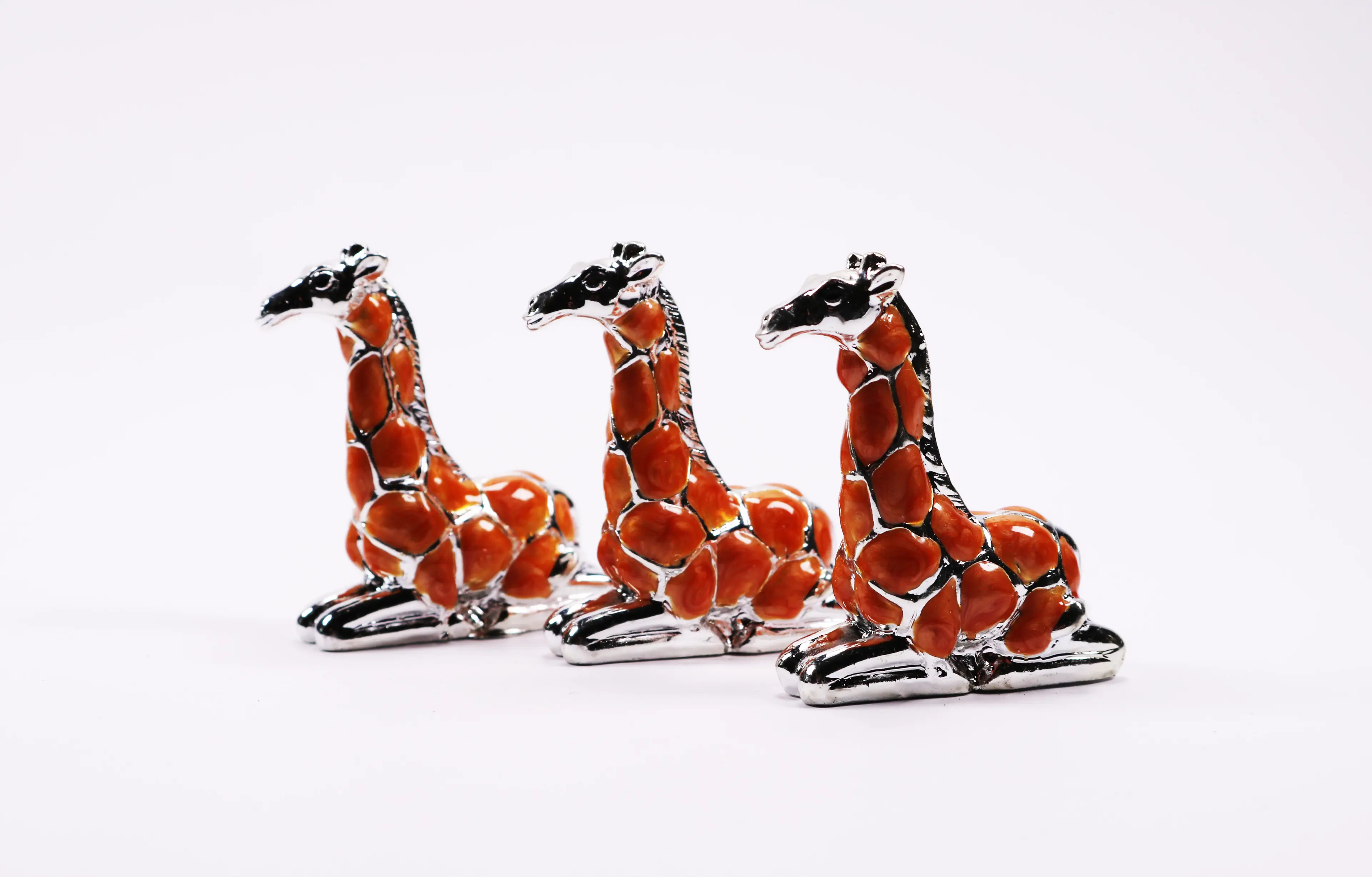 Silver Girave Figurine Set Of 6