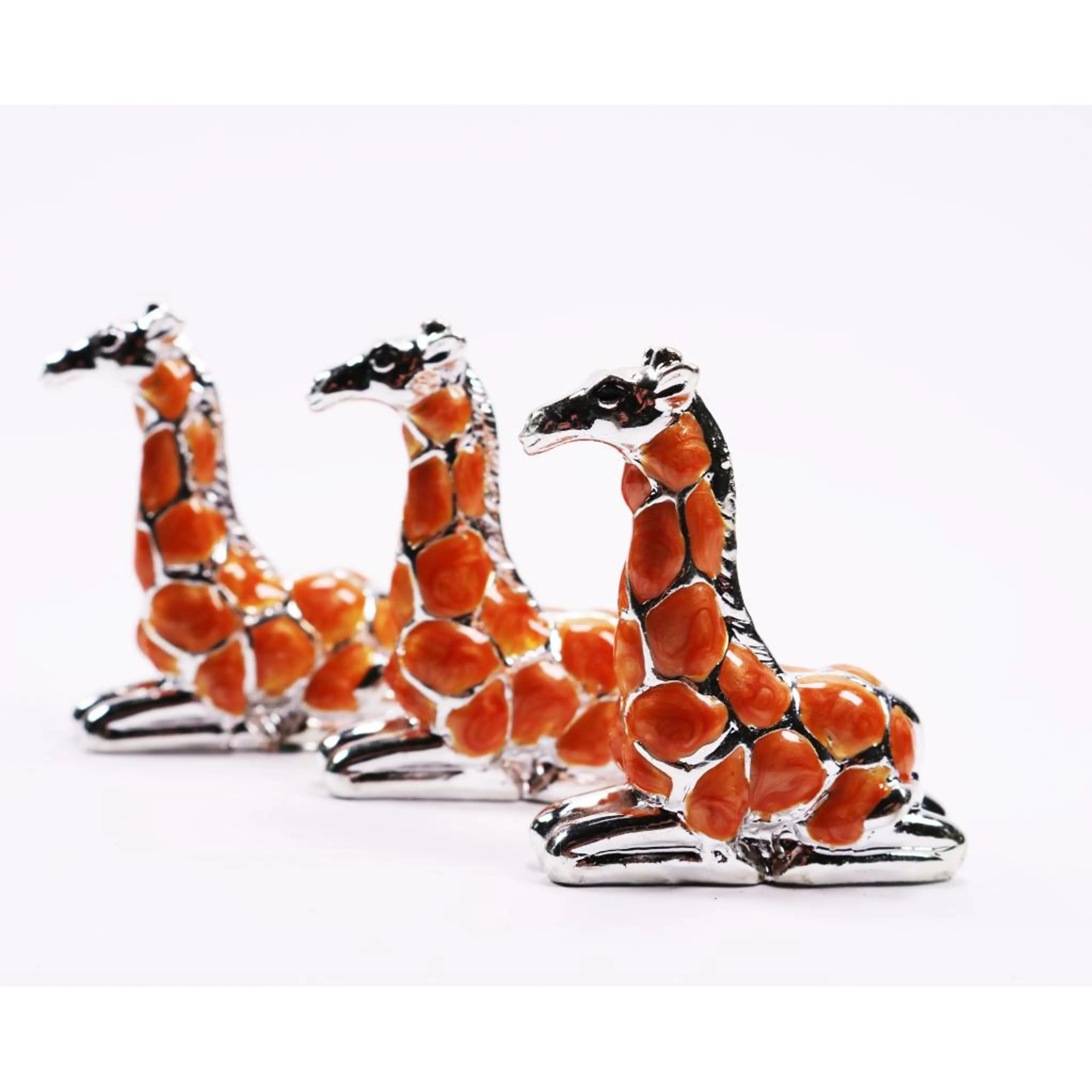 Silver Girave Figurine Set Of 6