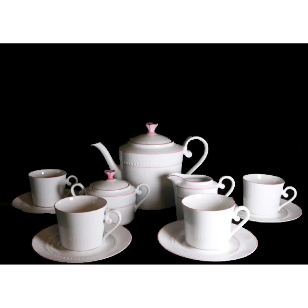 Tea Set Porcelain 27 pcs. Pink line