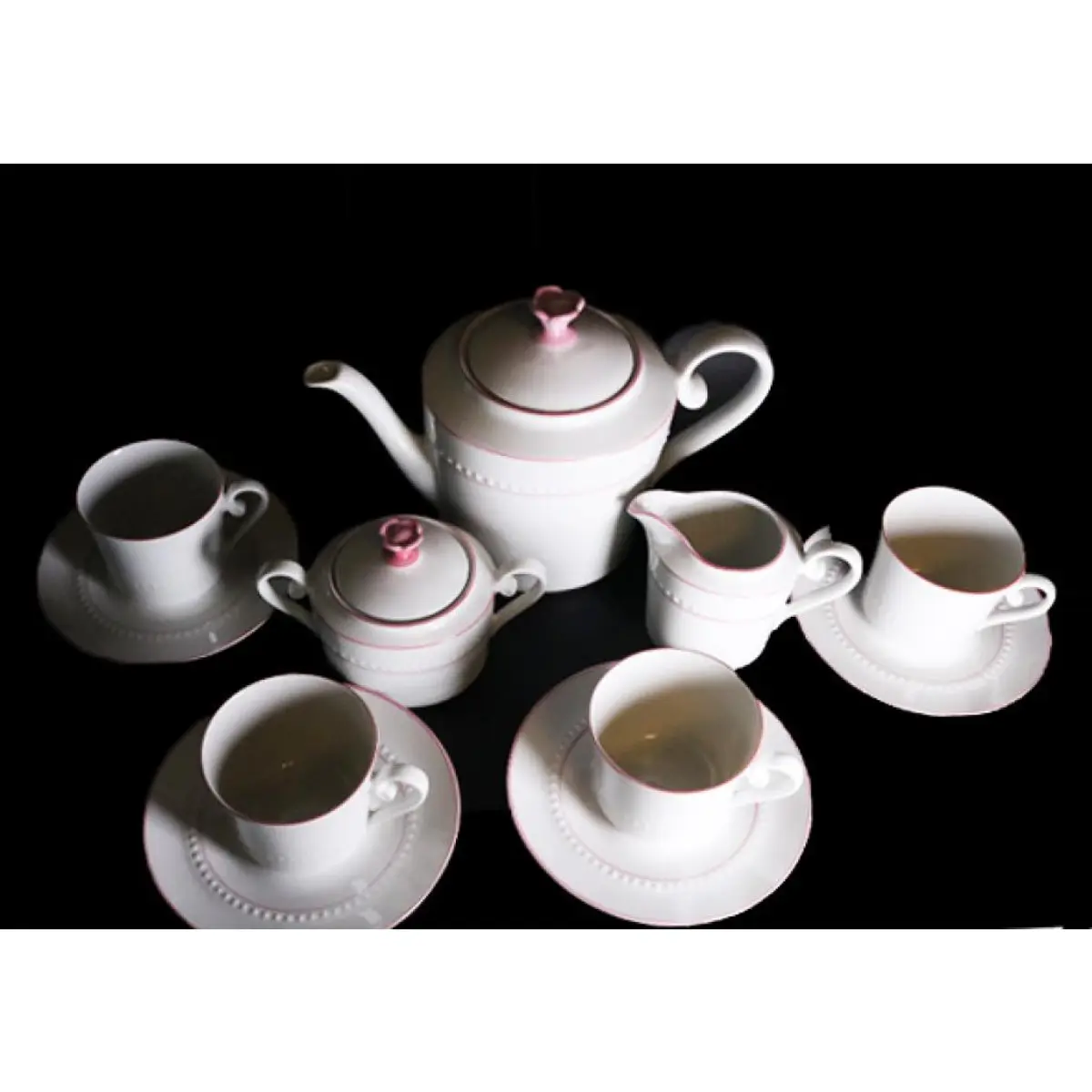 Tea Set Porcelain 27 pcs. Pink line
