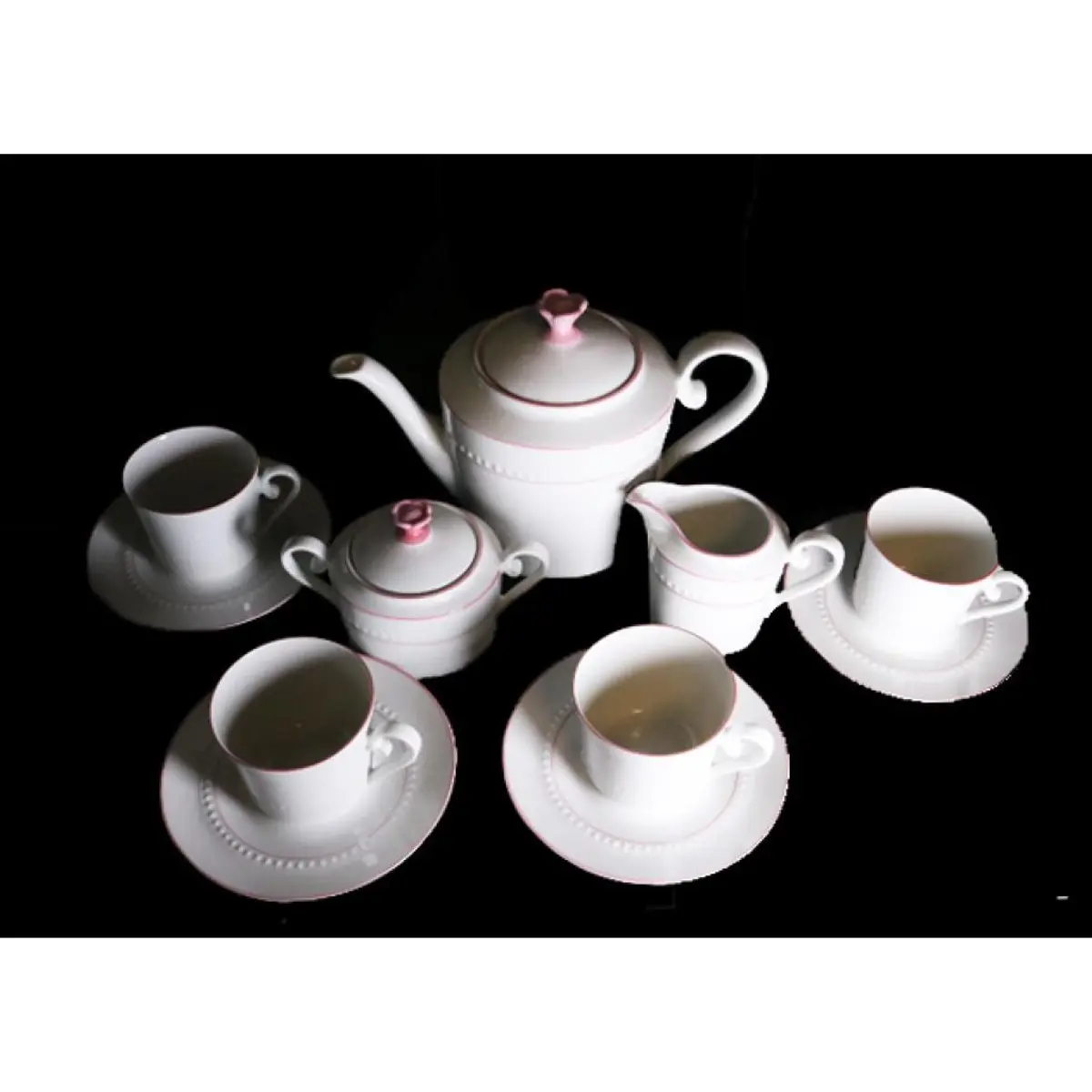 Tea Set Porcelain 27 pcs. Pink line