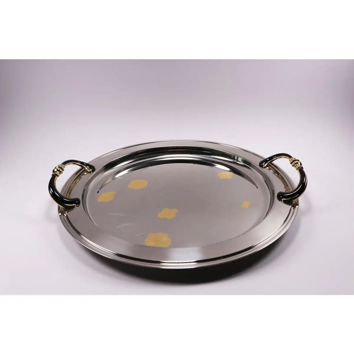 Tray 24Kt Gold Round / Vassio Round Damasco Gold