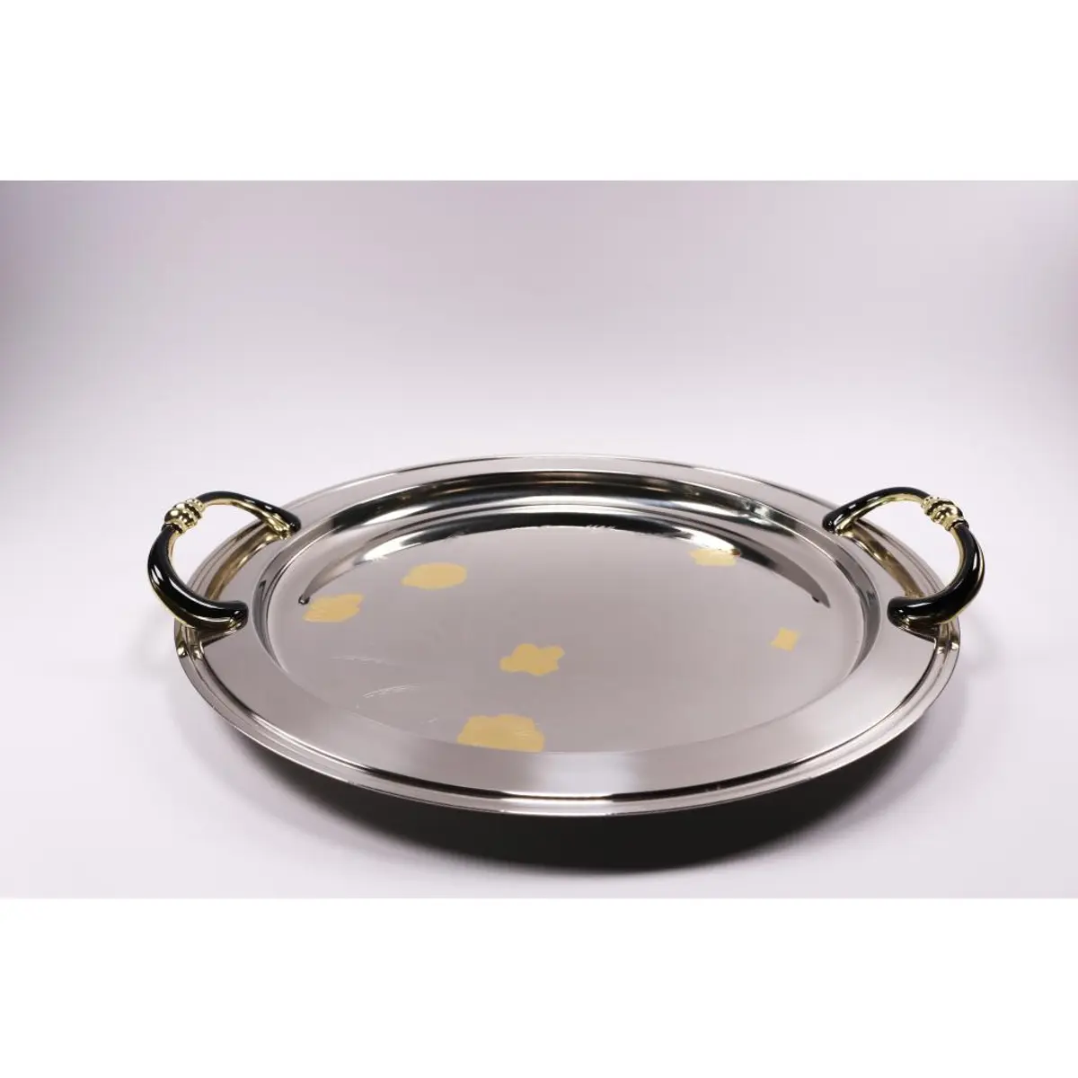 Tray 24Kt Gold Round / Vassio Round Damasco Gold