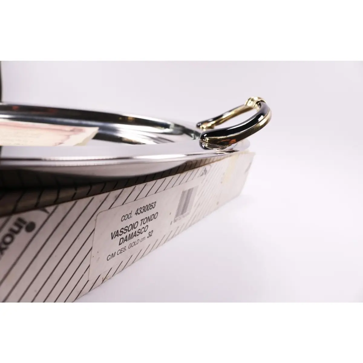 Tray 24Kt Gold Round / Vassio Round Damasco Gold