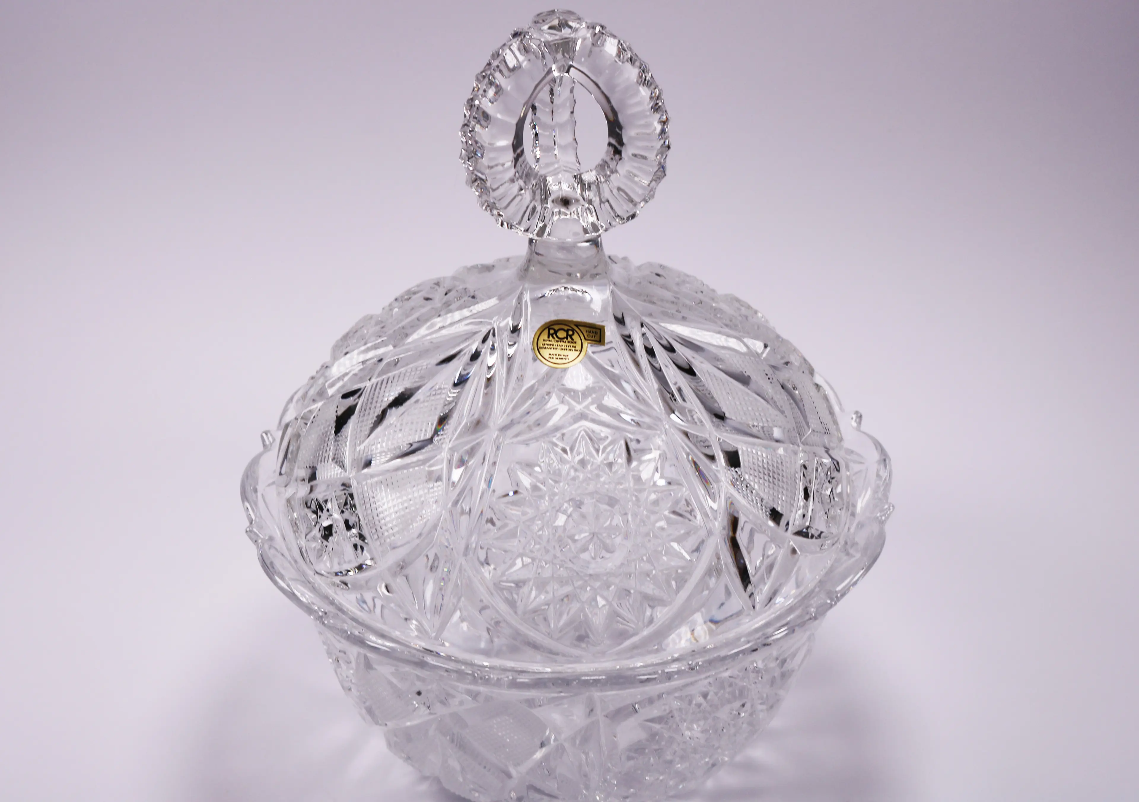 Vintage 60’s Decorative Lead Crystal Candy Dish With Lid / Bonbonierra