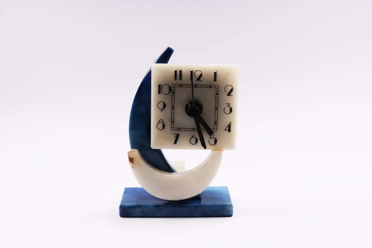 Vintage Clock Blue And White