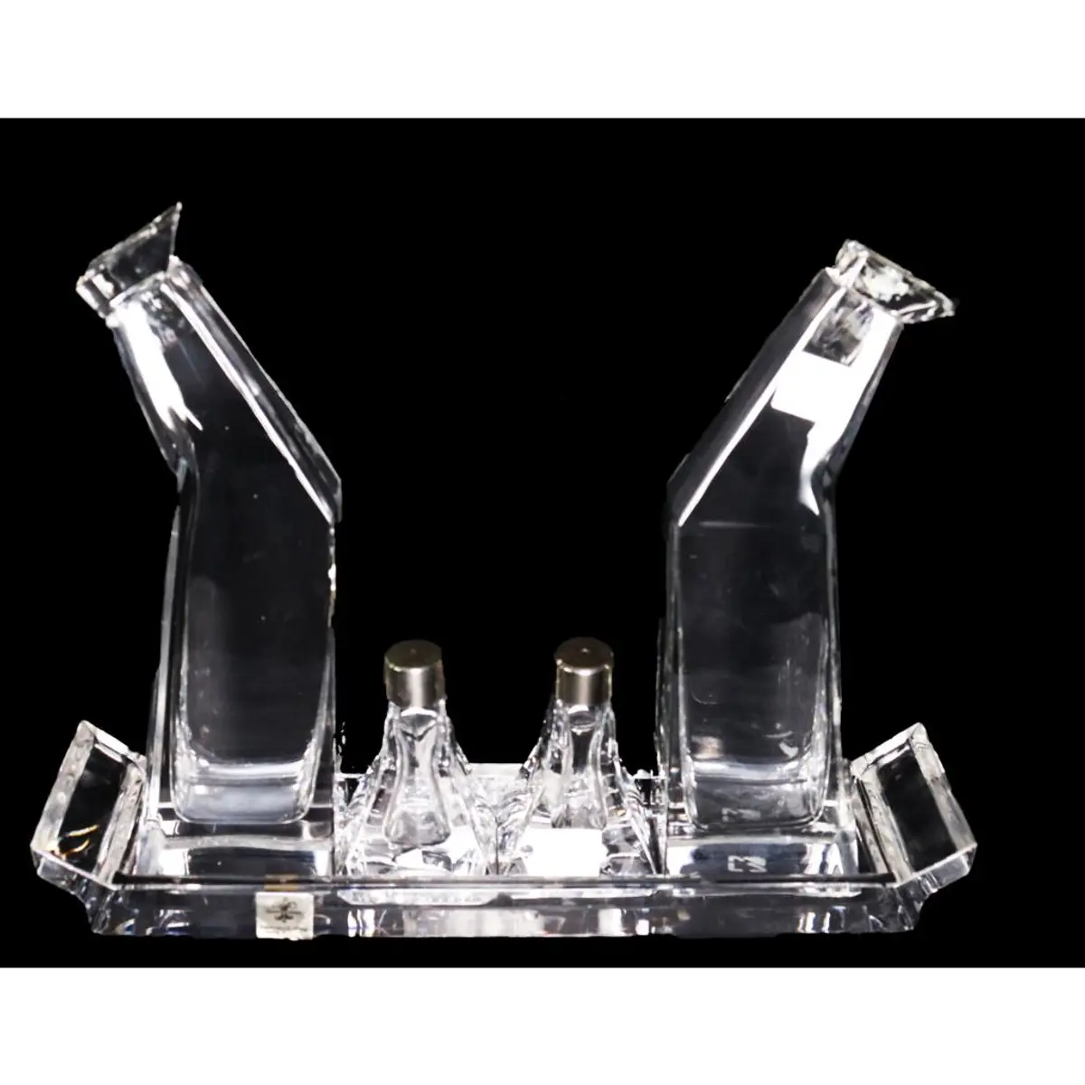 Vintage Crystal Oil and Vinegar Salt and Pepper Set