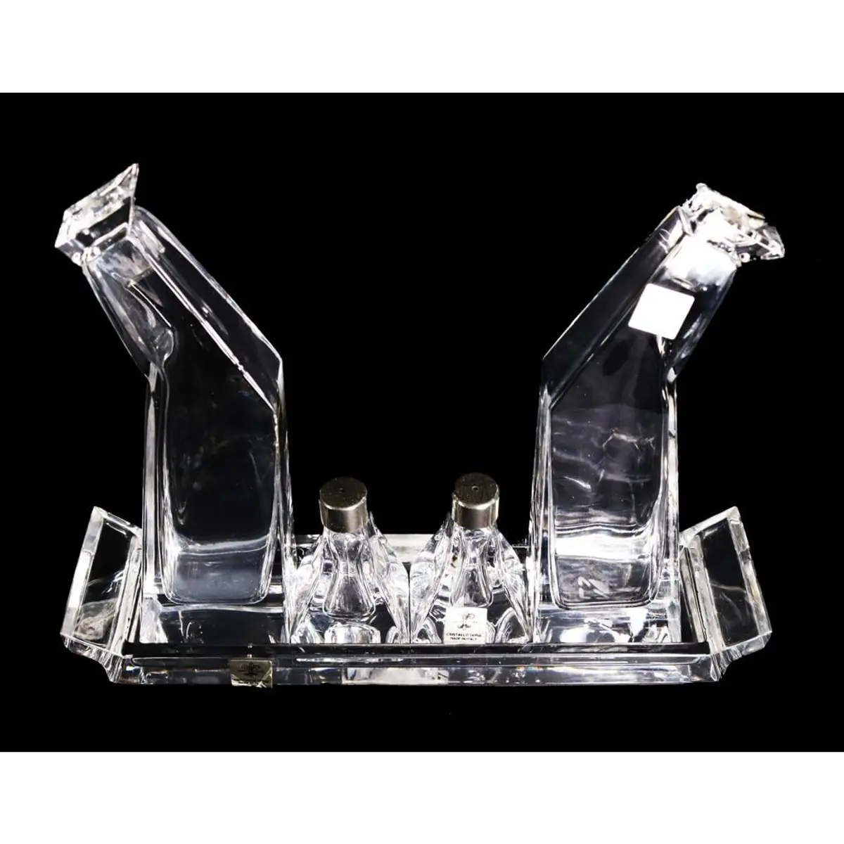 Vintage Crystal Oil and Vinegar Salt and Pepper Set