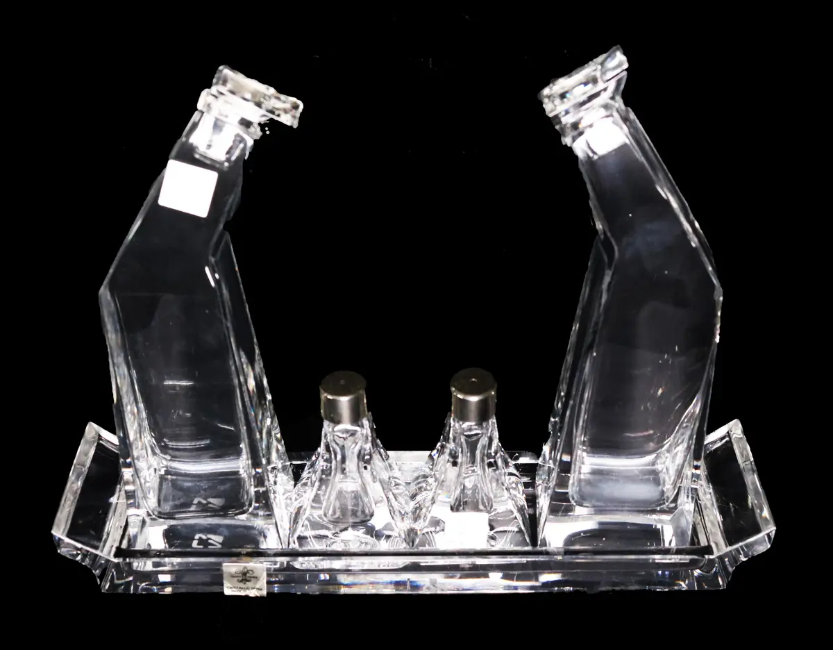 Vintage Crystal Oil and Vinegar Salt and Pepper Set