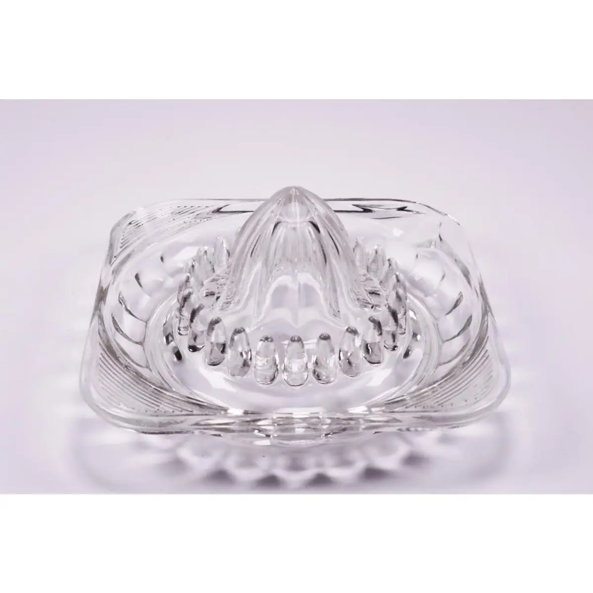Vintage Glass Reamer 1940S Clear Ribbed Glass Juicer