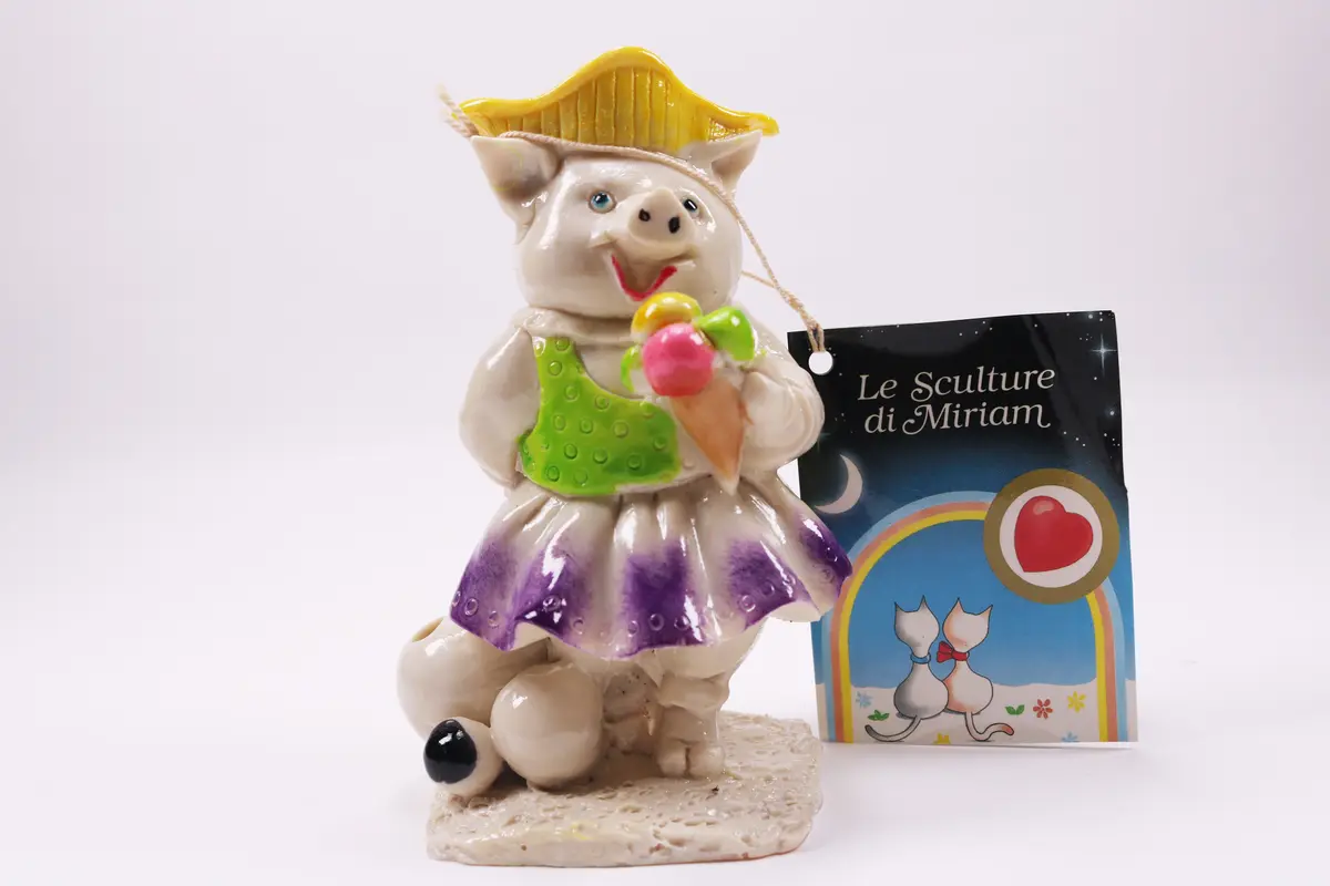 Vintage Pig Figurine/ Miriam Ceramiche Sas, Via Umbreto