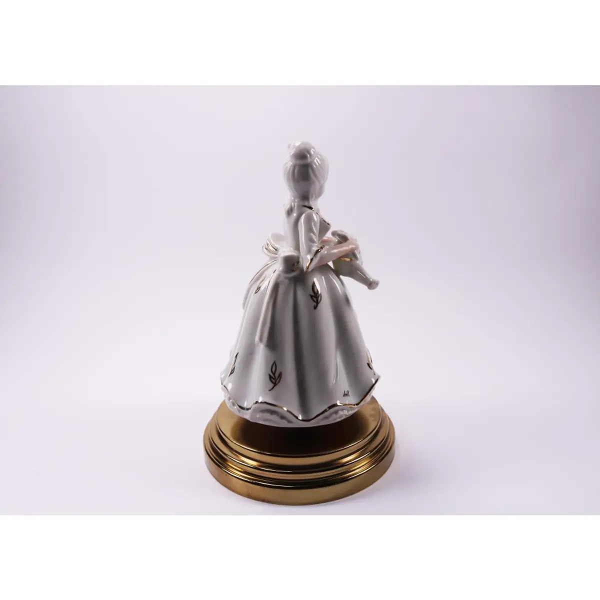 Vintage Porcelain Music Box Victorian Lady With Water Jug Planter