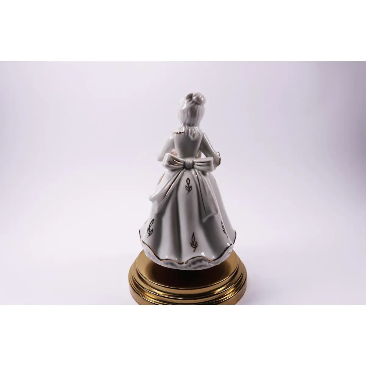 Vintage Porcelain Music Box Victorian Lady With Water Jug Planter