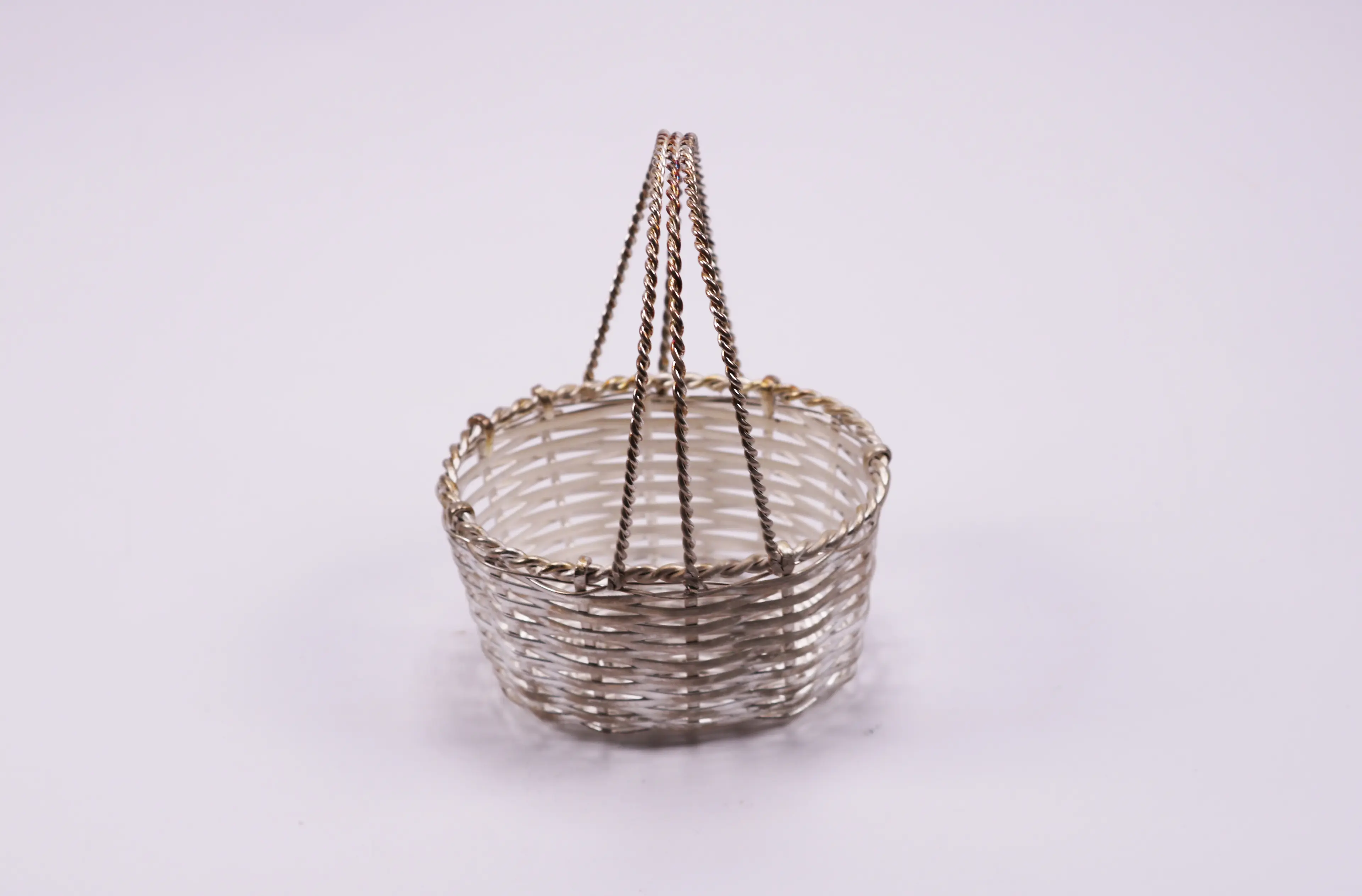  Vintage Silver Woven Baskets