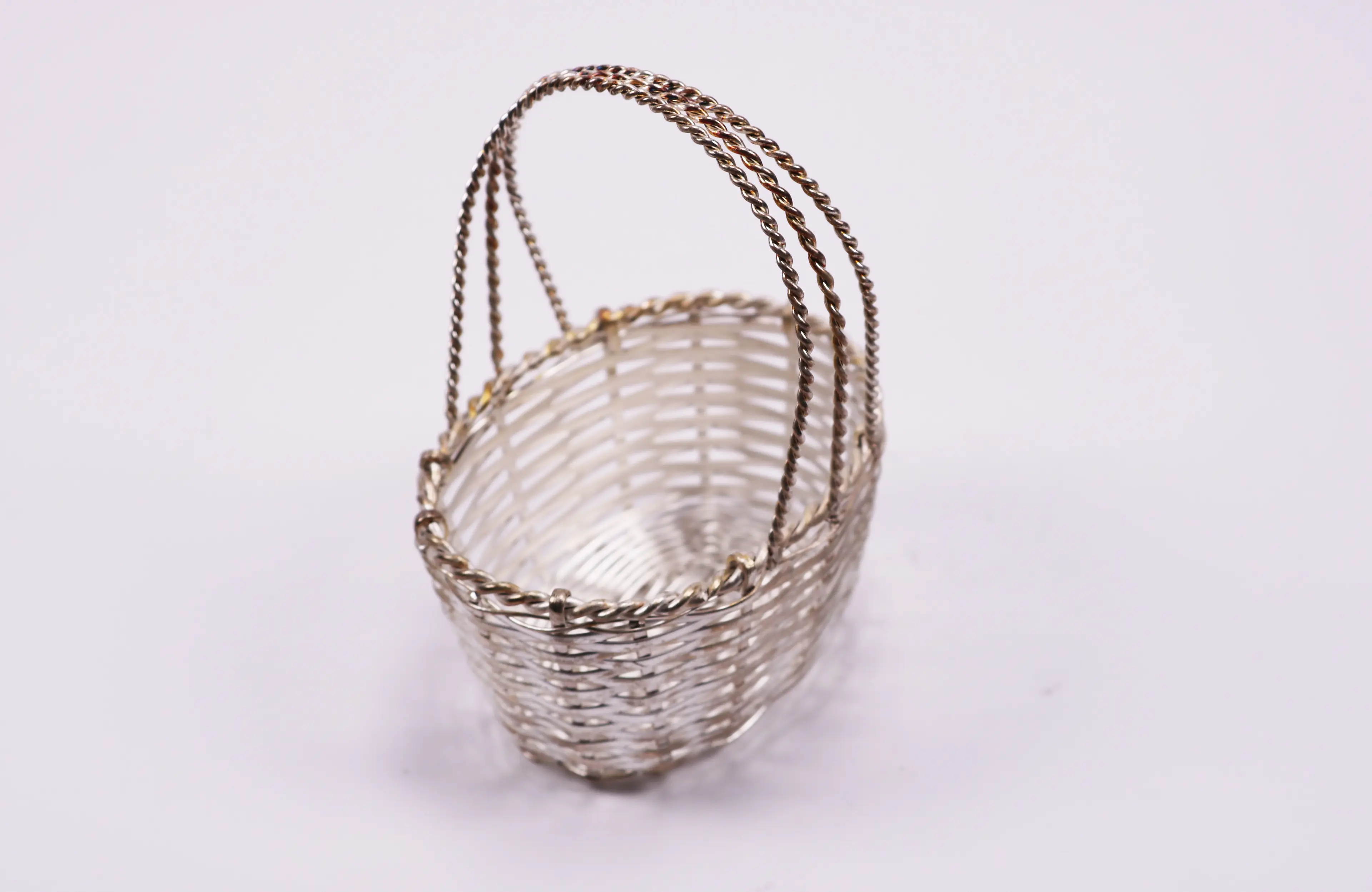  Vintage Silver Woven Baskets