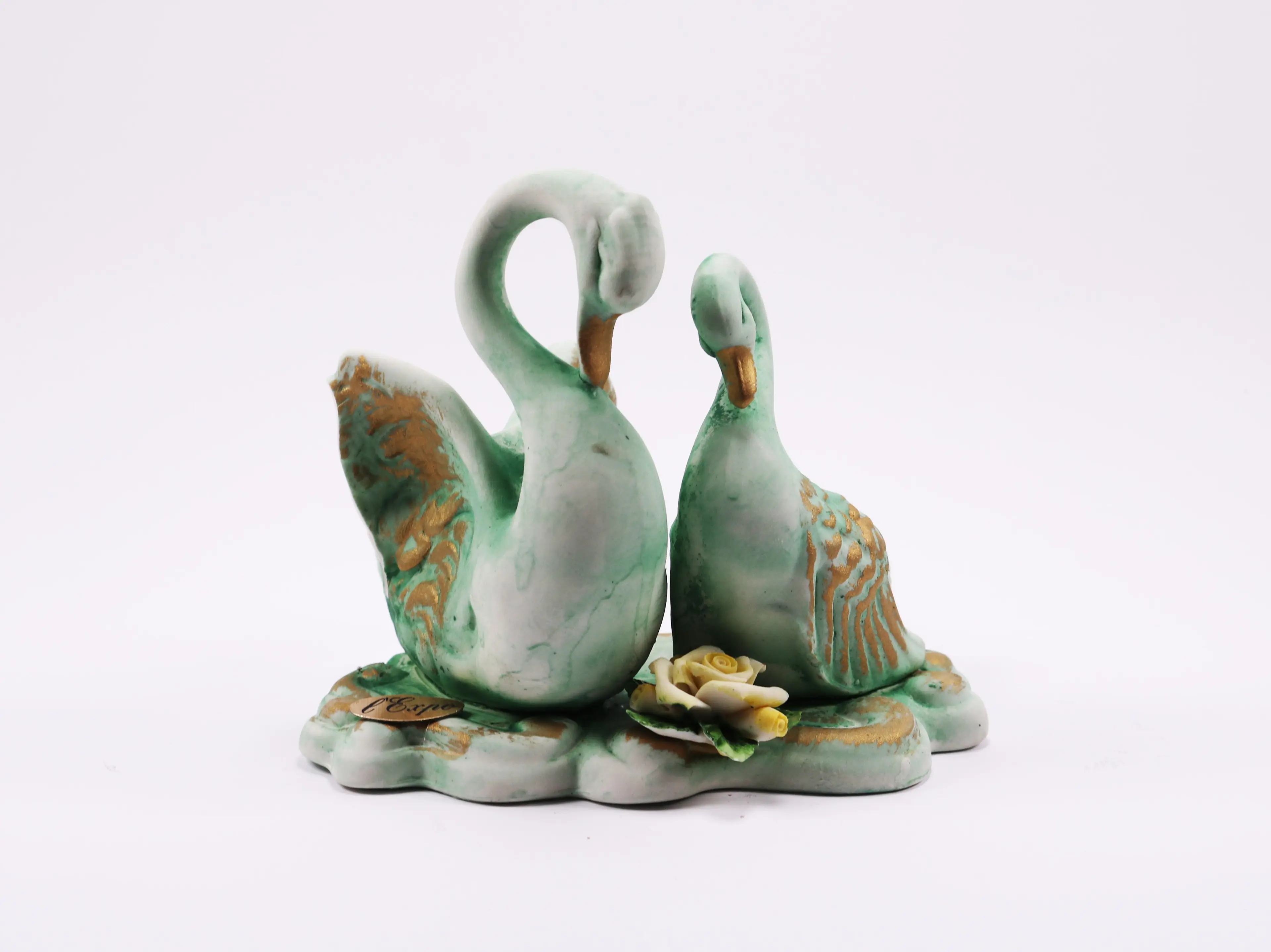 Vintage Style Green Figurine Swan